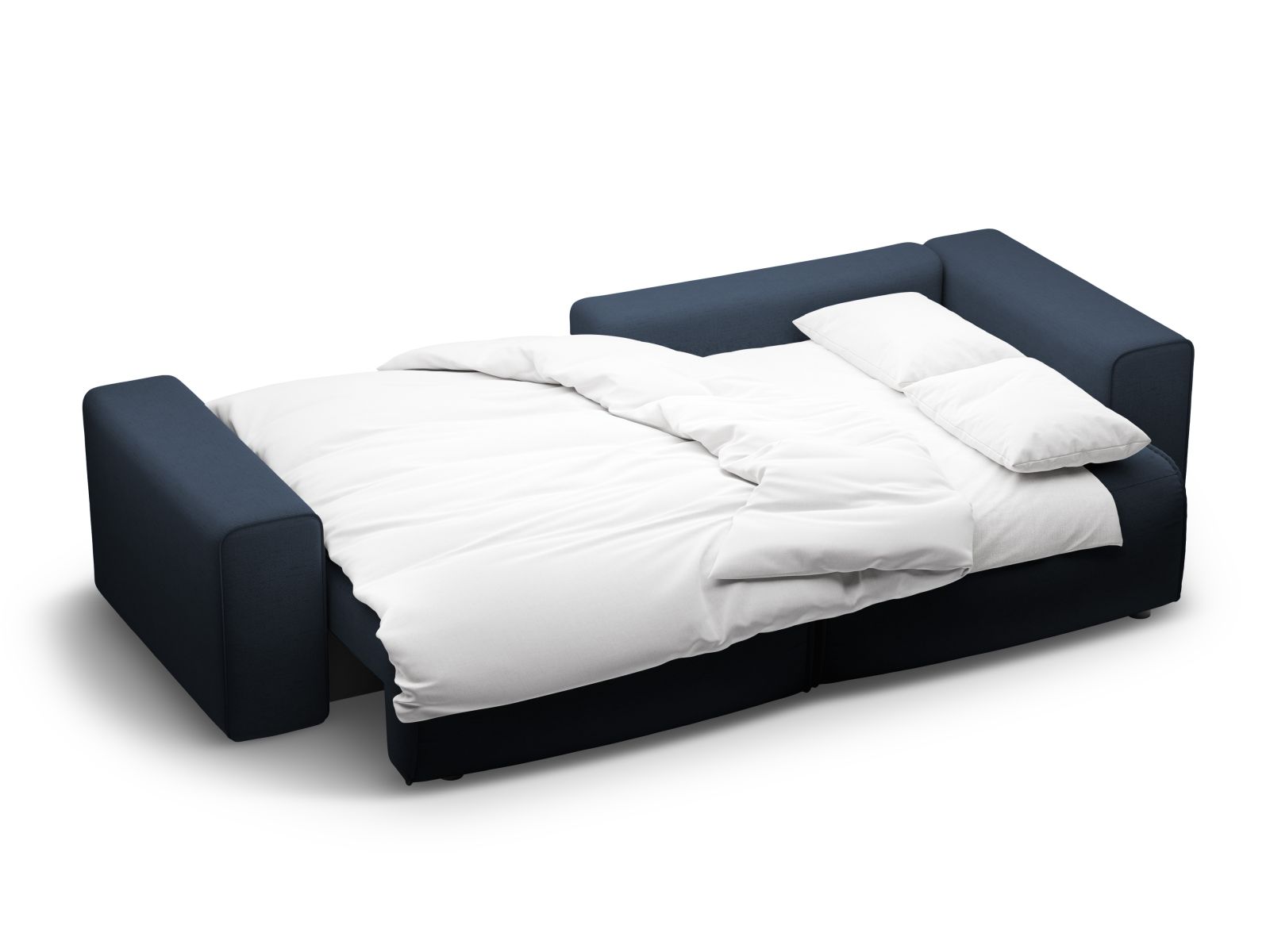 Modernes 3-Sitzer Ecksofa Victor in Royal Blue, ideal für Wohnräume, bietet Schlaffunktion und praktischen Stauraum.