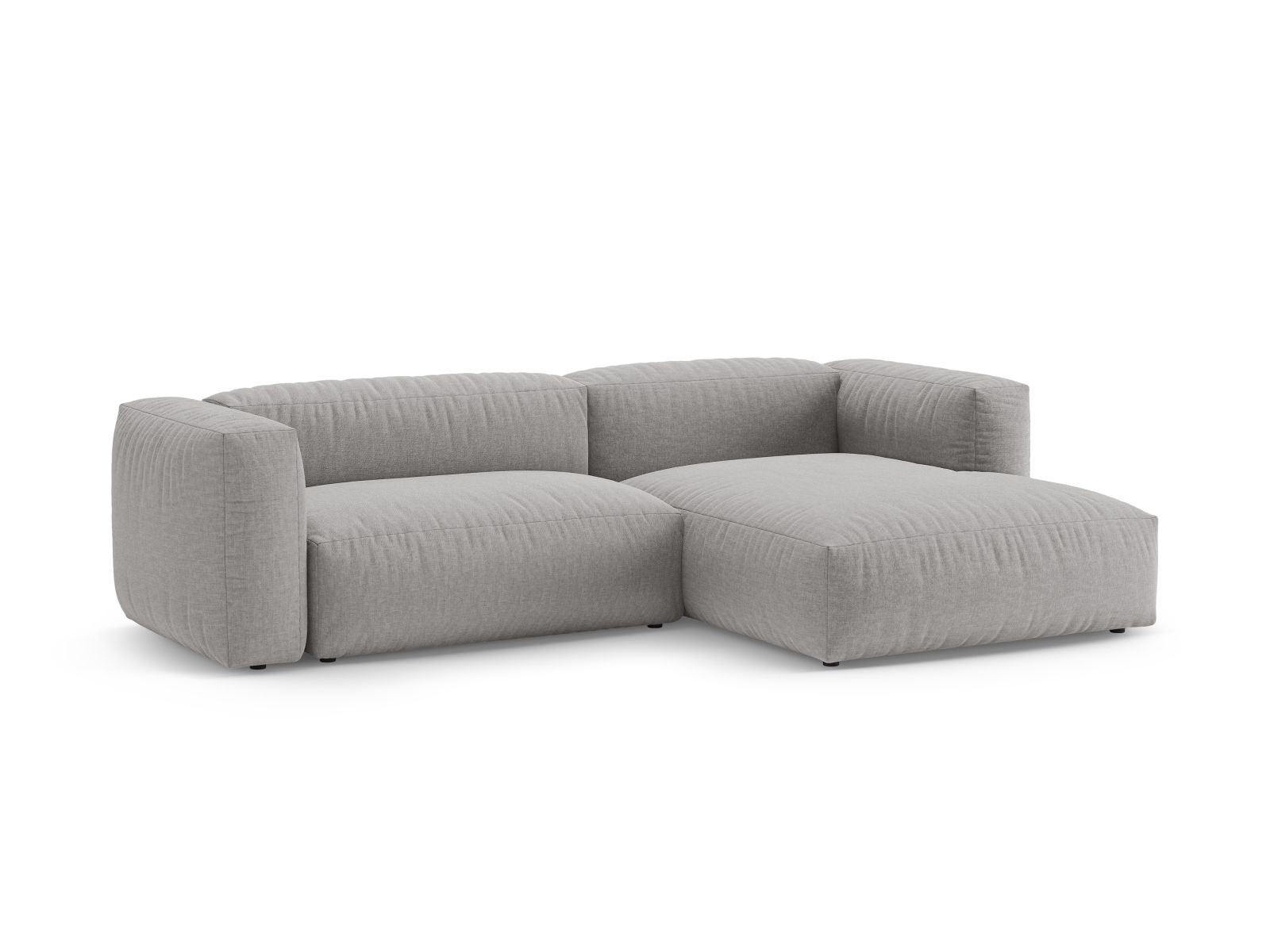 Elegantes 4-Sitzer Ecksofa Martina in hellem Grau mit praktischer Schlaffunktion, ideal für stilvolle Wohnräume.