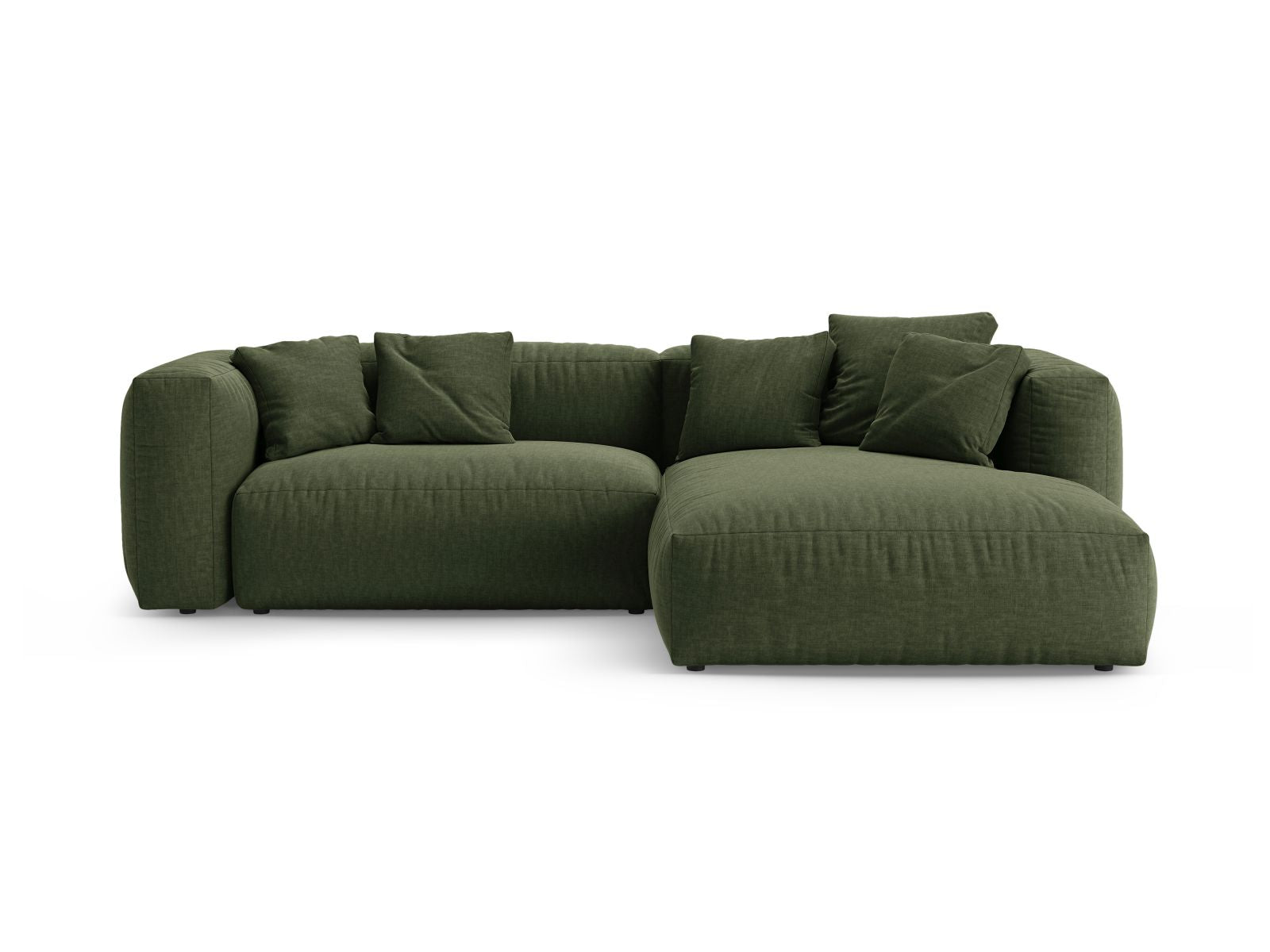 4-Sitzer Ecksofa rechts mit Schlaffunktion Martina in Green-Boston präsentiert im Onlineshop von KAQTU Design AG. Bettsofa rechts ist von Micadoni