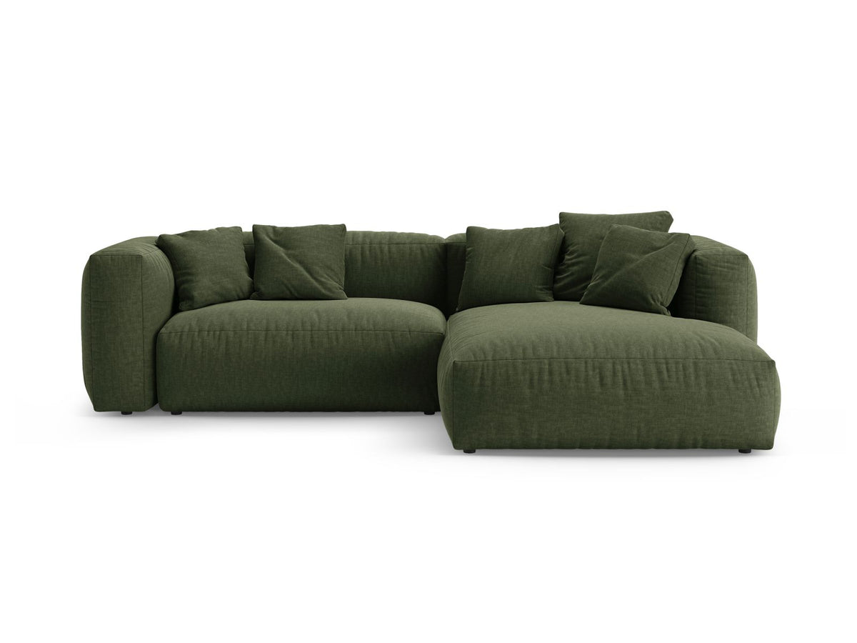 4-Sitzer Ecksofa rechts mit Schlaffunktion Martina in Green-Boston präsentiert im Onlineshop von KAQTU Design AG. Bettsofa rechts ist von Micadoni