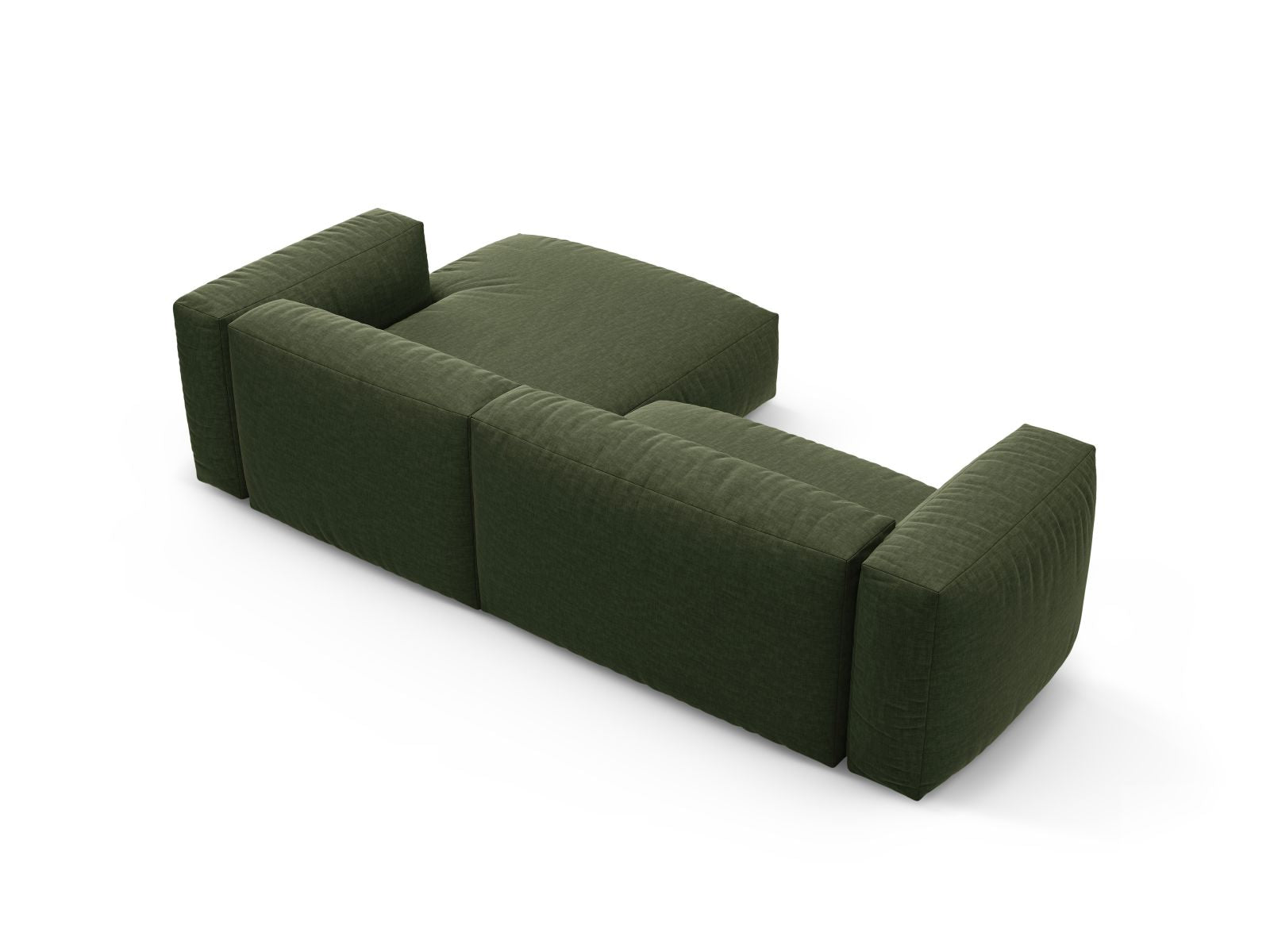 Elegantes 4-Sitzer Ecksofa Martina in Green-Boston, rechtsseitig, ideal für stilvolle Wohnräume und als komfortables Schlafsofa.