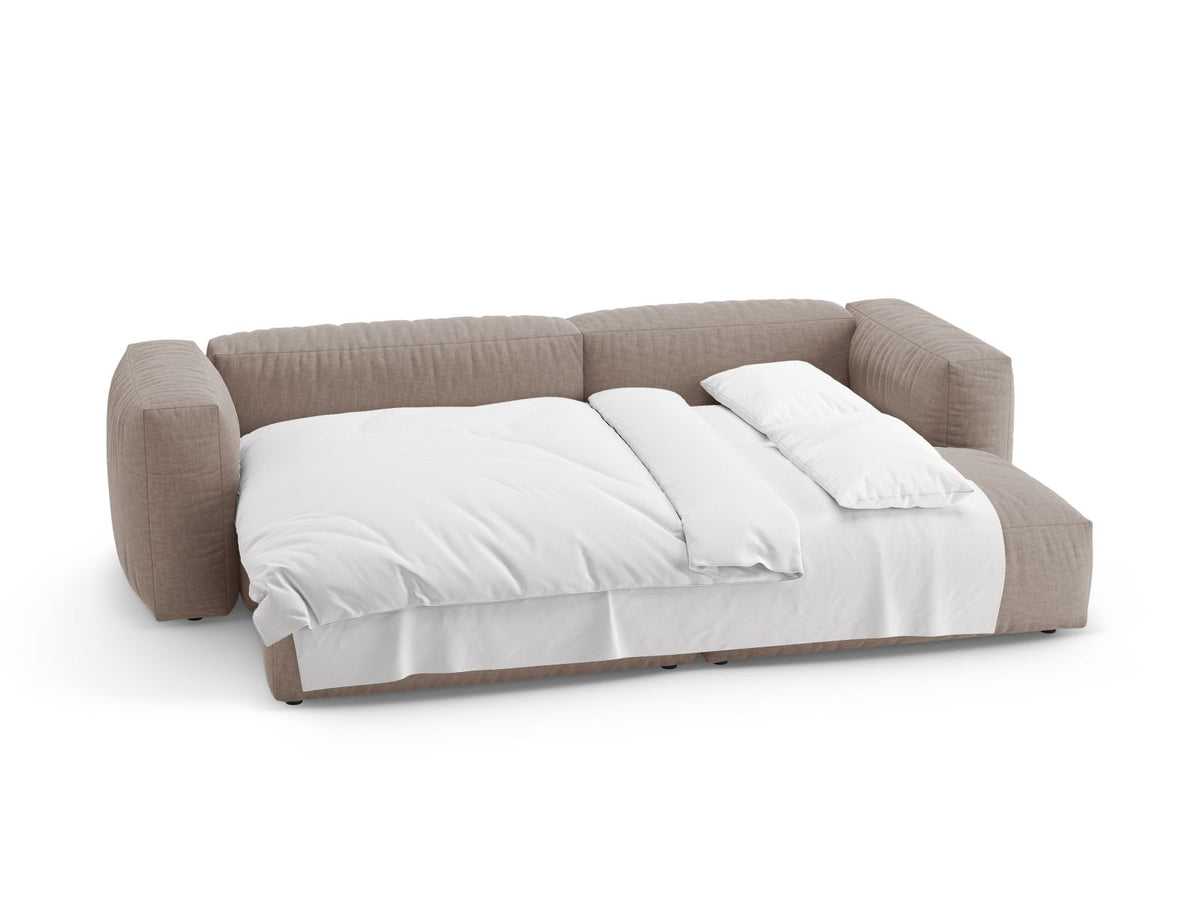 4-Sitzer Ecksofa rechts mit Schlaffunktion Martina in Dark Beige-Boston präsentiert im Onlineshop von KAQTU Design AG. Bettsofa rechts ist von Micadoni