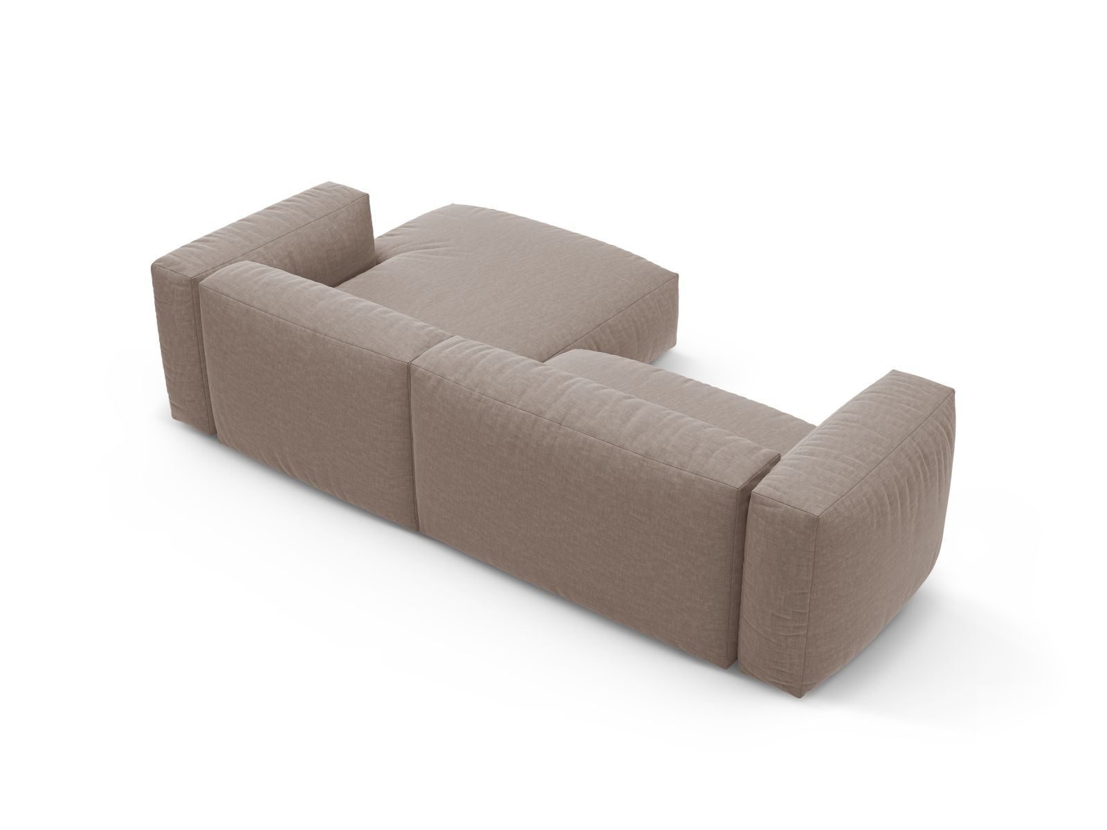 Elegantes 4-Sitzer Ecksofa Martina in stilvollem Dunkelbeige, ideal für gemütliche Wohnräume und als praktische Schlafgelegenheit.