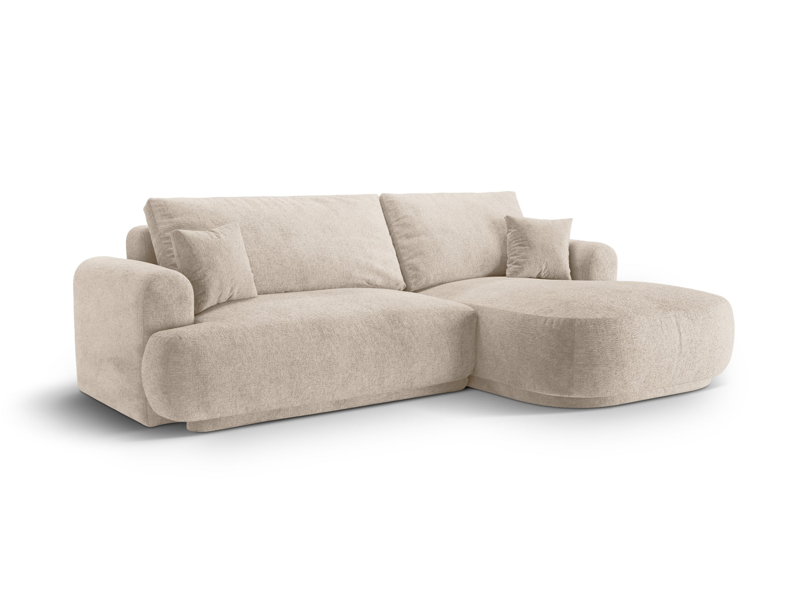 Entdecken Sie das Ella Modular Ecksofa rechts von Micadoni: elegantes 5-Sitzer Sofa mit praktischer Schlaffunktion und integriertem Stauraum.