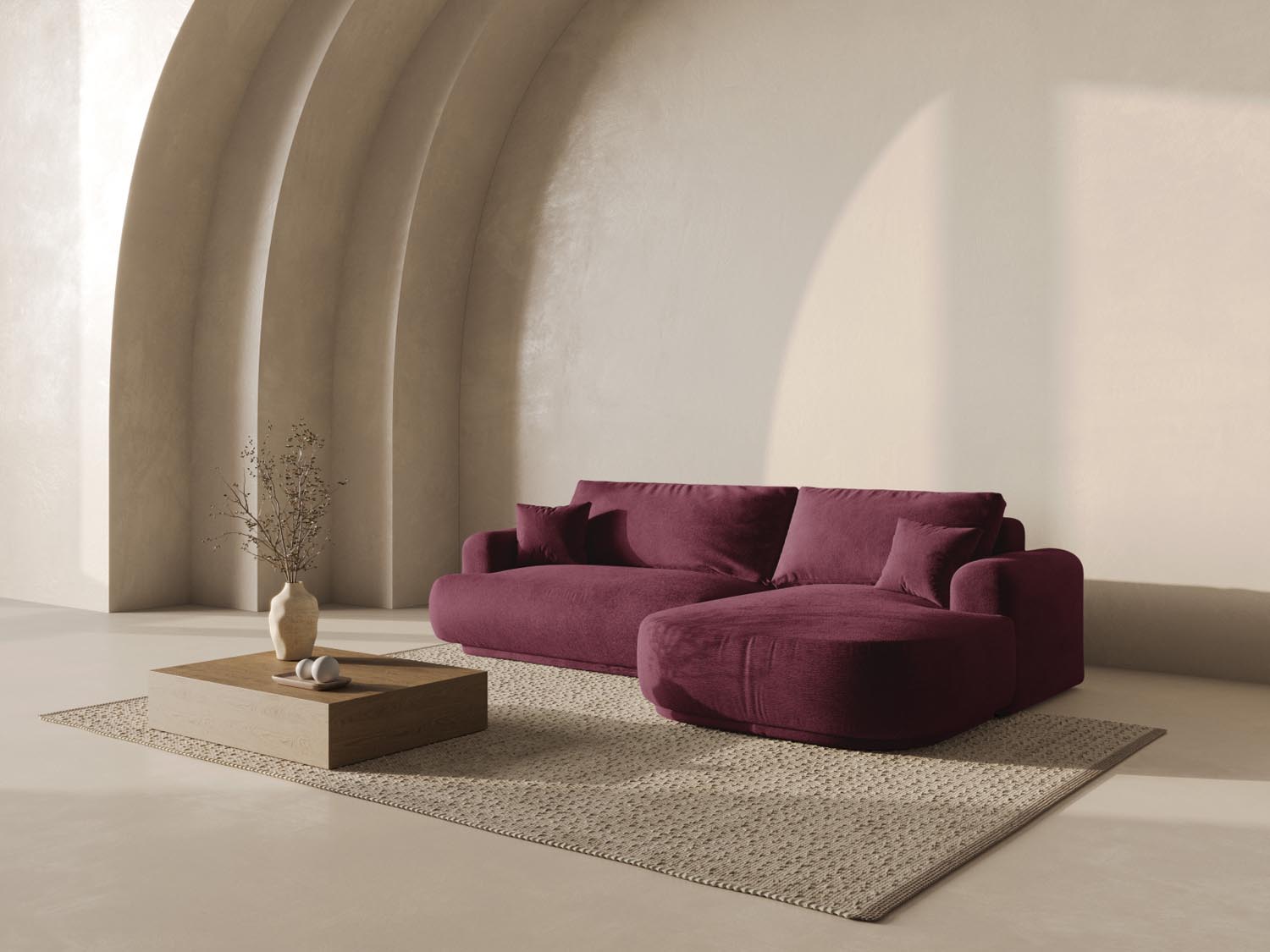 Entdecken Sie das Ella Modular Ecksofa rechts von Micadoni: elegantes 5-Sitzer Sofa mit innovativer Schlaffunktion und nützlichem Stauraum für Ihr Wohnzimmer.