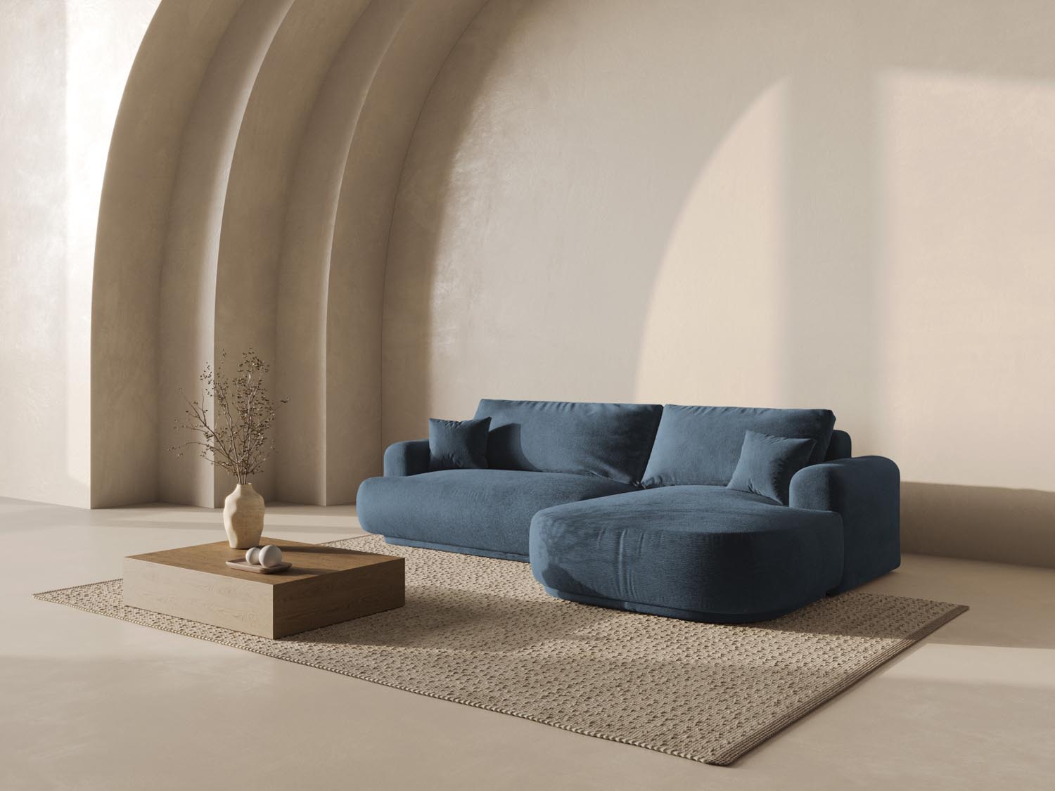 Entdecken Sie das Ella Modular Ecksofa rechts von Micadoni: elegantes 5-Sitzer Sofa mit innovativer Schlaffunktion und praktischem Stauraum für Ihr Wohnzimmer.