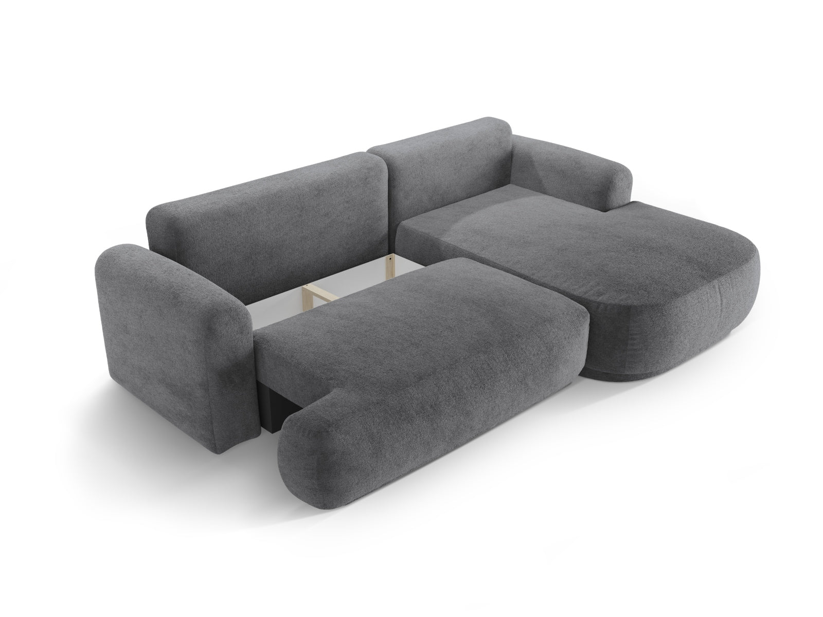 Erleben Sie das Ella Modular Ecksofa rechts von Micadoni: stilvolles 5-Sitzer Sofa mit cleverer Schlaffunktion und nützlichem Stauraum.