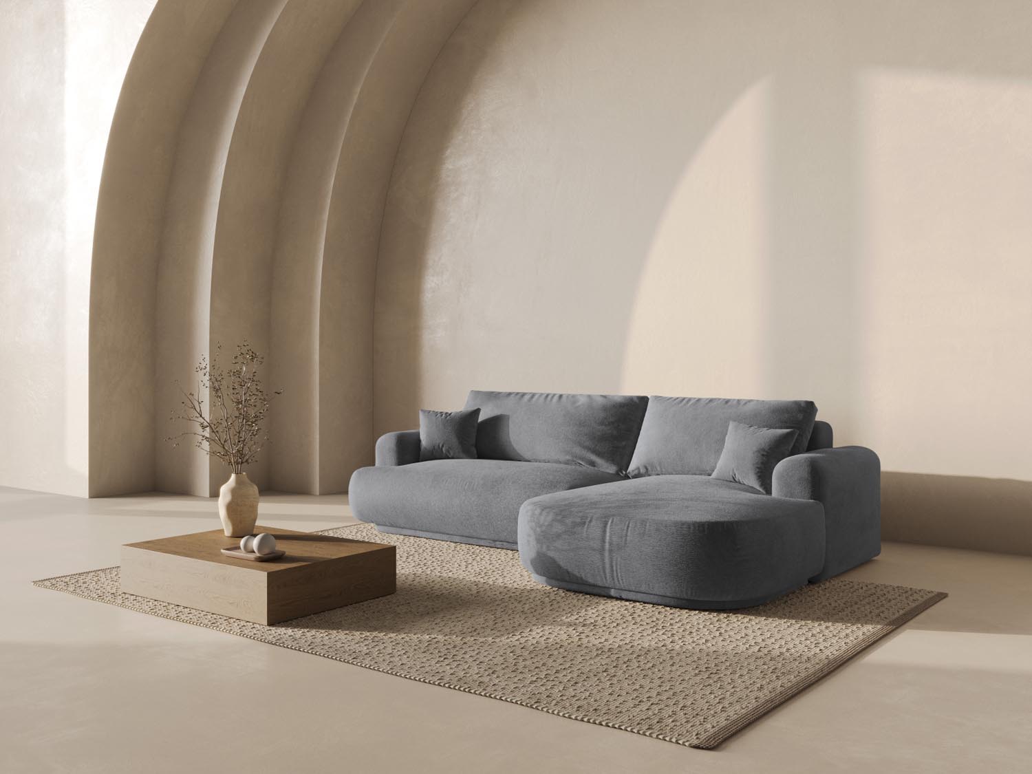 Entdecken Sie das Ella Modular Ecksofa rechts von Micadoni: ein 5-Sitzer mit Schlaffunktion und Stauraum. Perfekt für Ihr modernes Zuhause!
