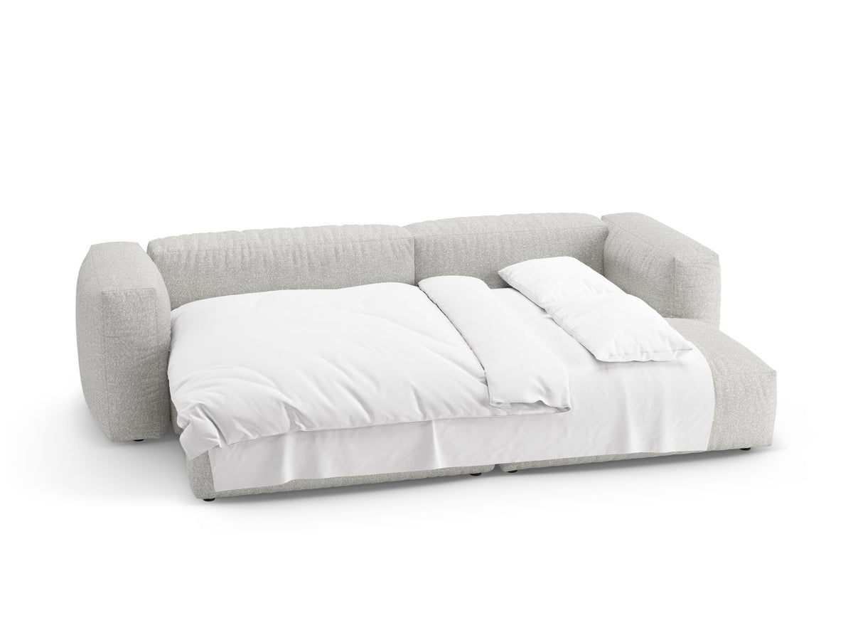 4-Sitzer Rechts-Ecksofa mit Bettfunktion und Box Martina in Grey Beige Melange-Monet präsentiert im Onlineshop von KAQTU Design AG. Bettsofa rechts ist von Micadoni