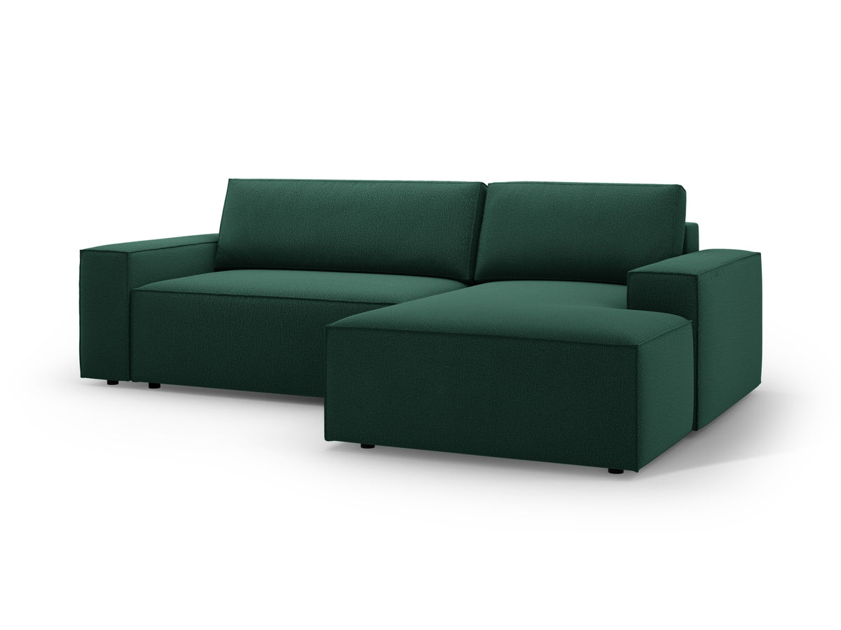 Jodie Ecksofa rechts mit Schlaffunktion und Stauraumbox 3 Sitzer in Green-Megan präsentiert im Onlineshop von KAQTU Design AG. Bettsofa rechts ist von Micadoni
