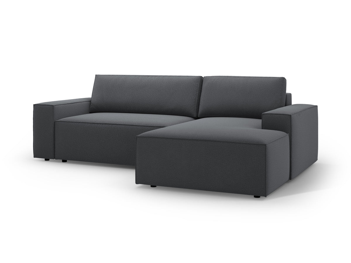 Jodie Ecksofa rechts mit Schlaffunktion und Stauraumbox 3 Sitzer in Dark Grey-Megan präsentiert im Onlineshop von KAQTU Design AG. Bettsofa rechts ist von Micadoni