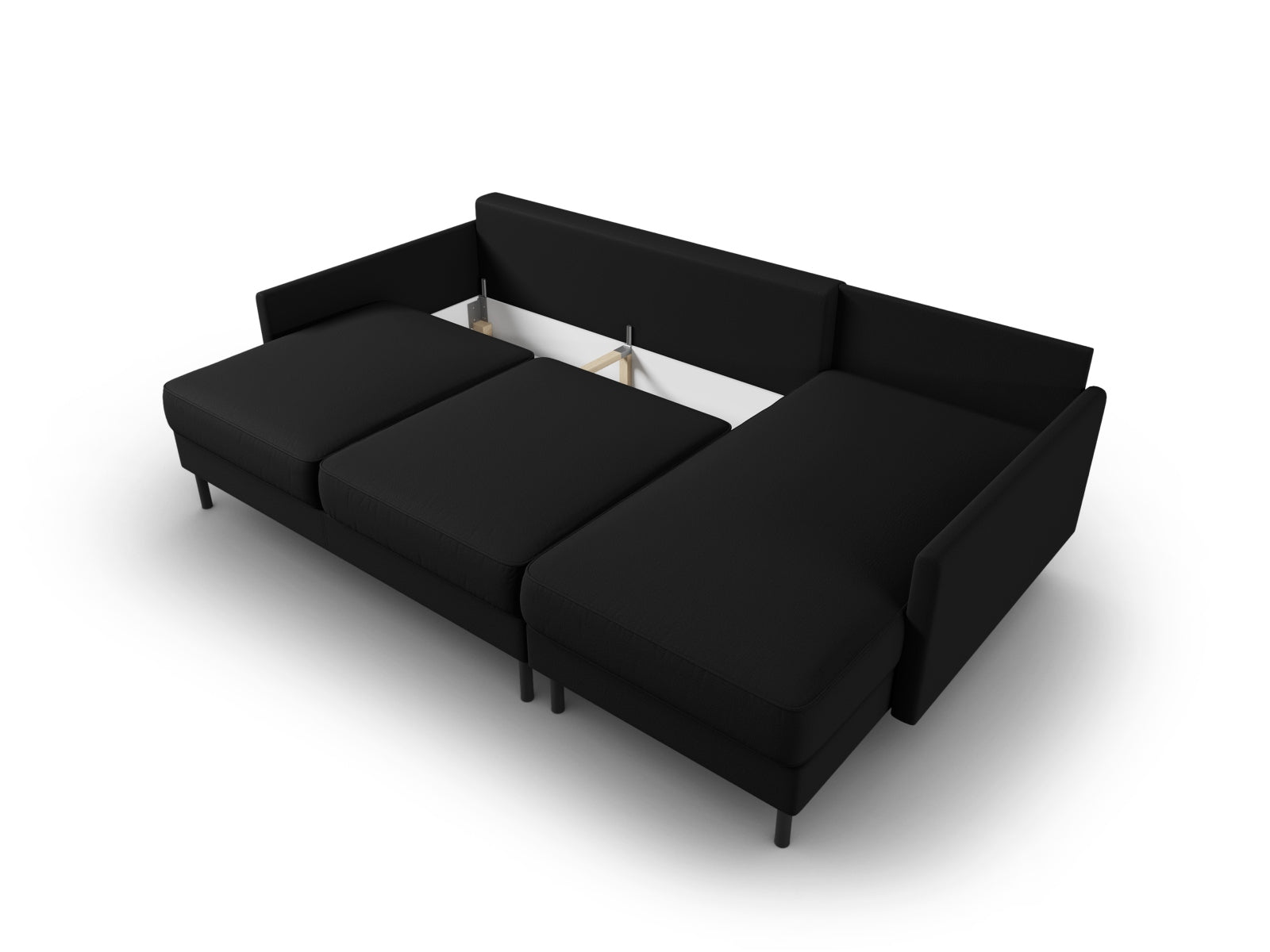 Scott Ecksofa rechts mit Schlaffunktion und Stauraum 5 Sitzer in Black präsentiert im Onlineshop von KAQTU Design AG. Ecksofa rechts ist von Micadoni