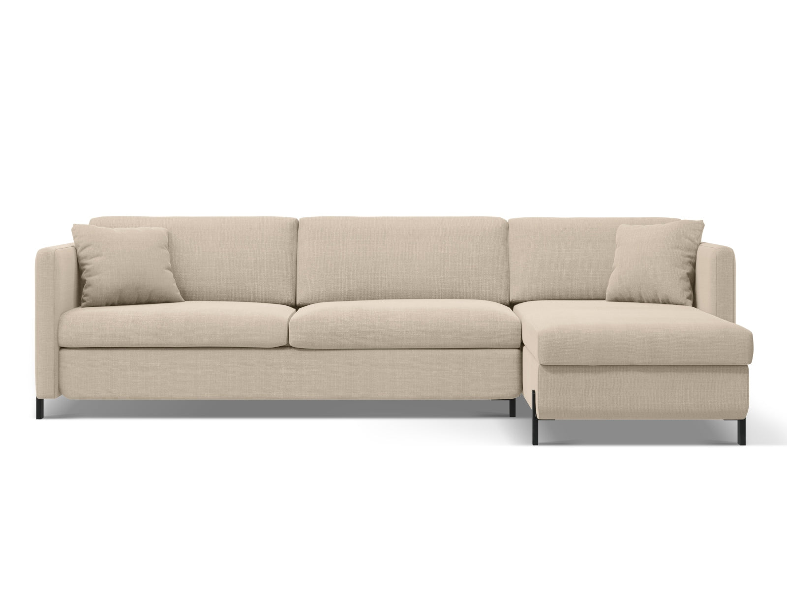 Gloria Ecksofa rechts mit Schlaffunktion und Stauraum 4 Sitzer in Beige präsentiert im Onlineshop von KAQTU Design AG. Ecksofa rechts ist von Micadoni