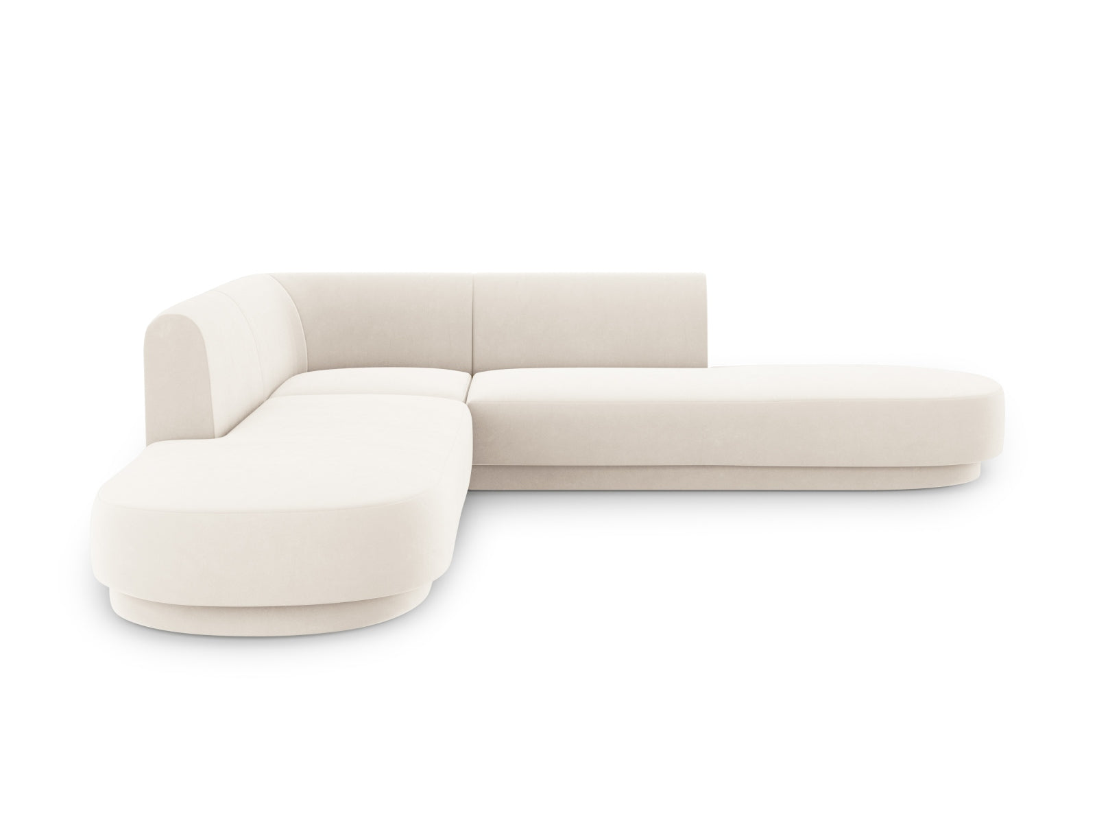 Miley Velour Symmetrical Ecksofa 5 Sitzer in Light Beige präsentiert im Onlineshop von KAQTU Design AG. Ecksofa ist von Micadoni