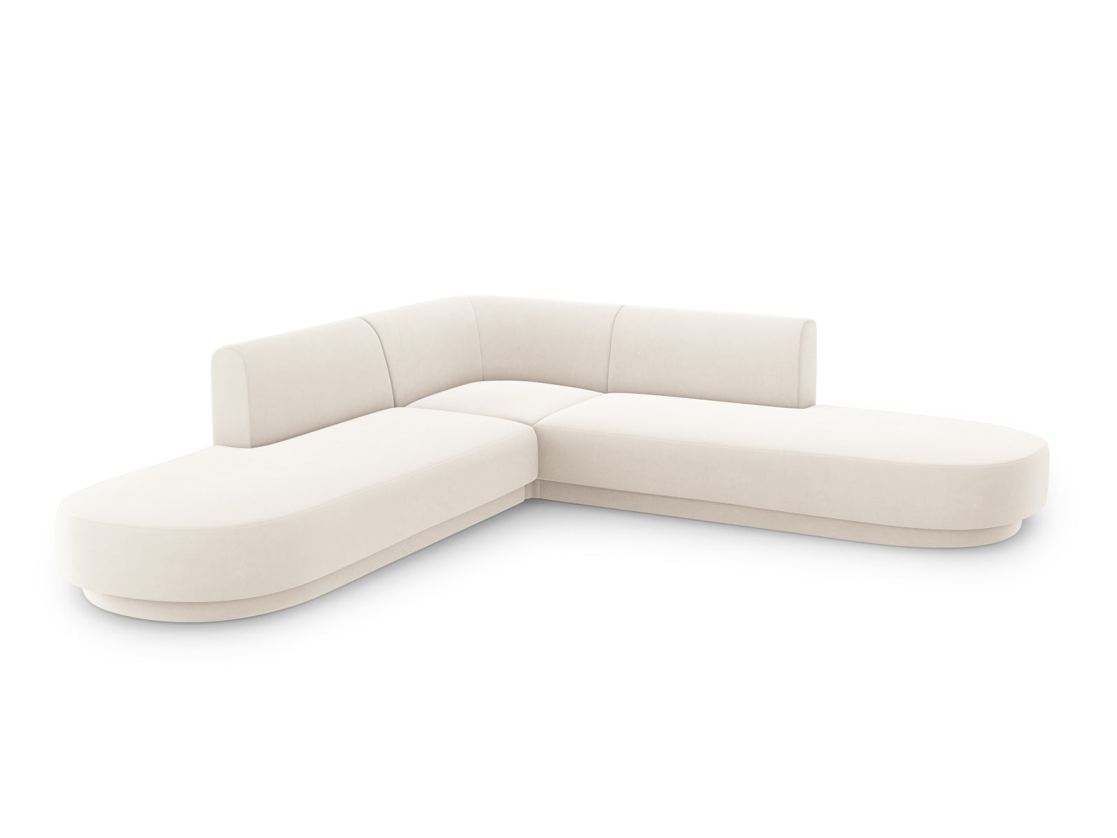 Miley Velour Symmetrical Ecksofa 5 Sitzer in Light Beige präsentiert im Onlineshop von KAQTU Design AG. Ecksofa ist von Micadoni