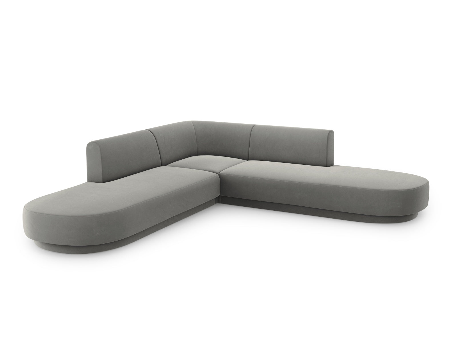 Miley Velour Symmetrical Ecksofa 5 Sitzer in Light Grey präsentiert im Onlineshop von KAQTU Design AG. Ecksofa ist von Micadoni