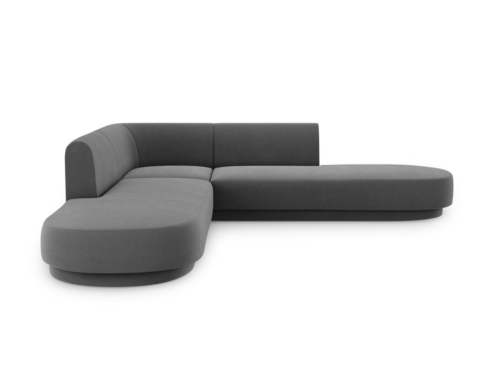 Miley Velour Symmetrical Ecksofa 5 Sitzer in Grey präsentiert im Onlineshop von KAQTU Design AG. Ecksofa ist von Micadoni