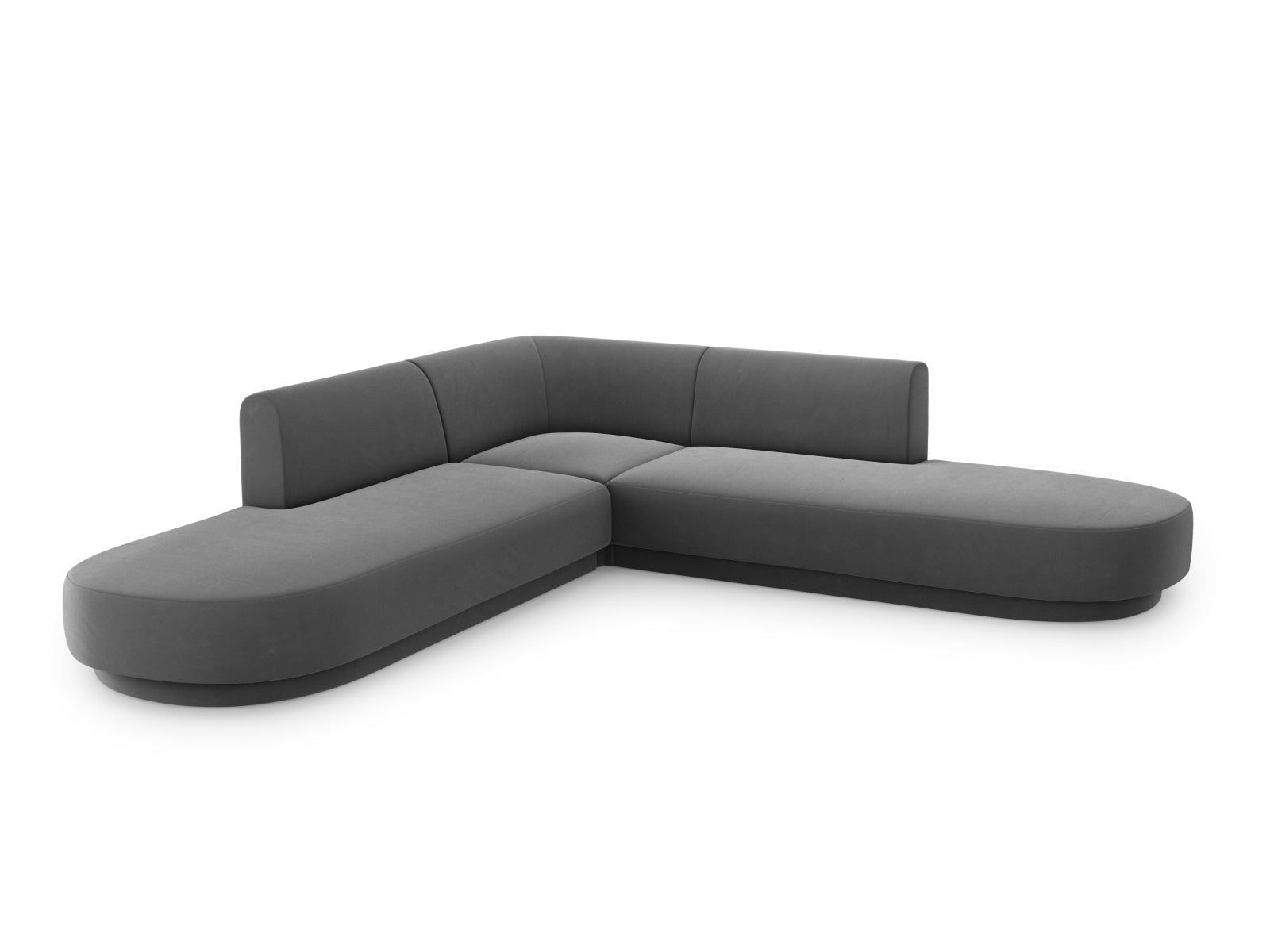 Miley Velour Symmetrical Ecksofa 5 Sitzer in Grey präsentiert im Onlineshop von KAQTU Design AG. Ecksofa ist von Micadoni