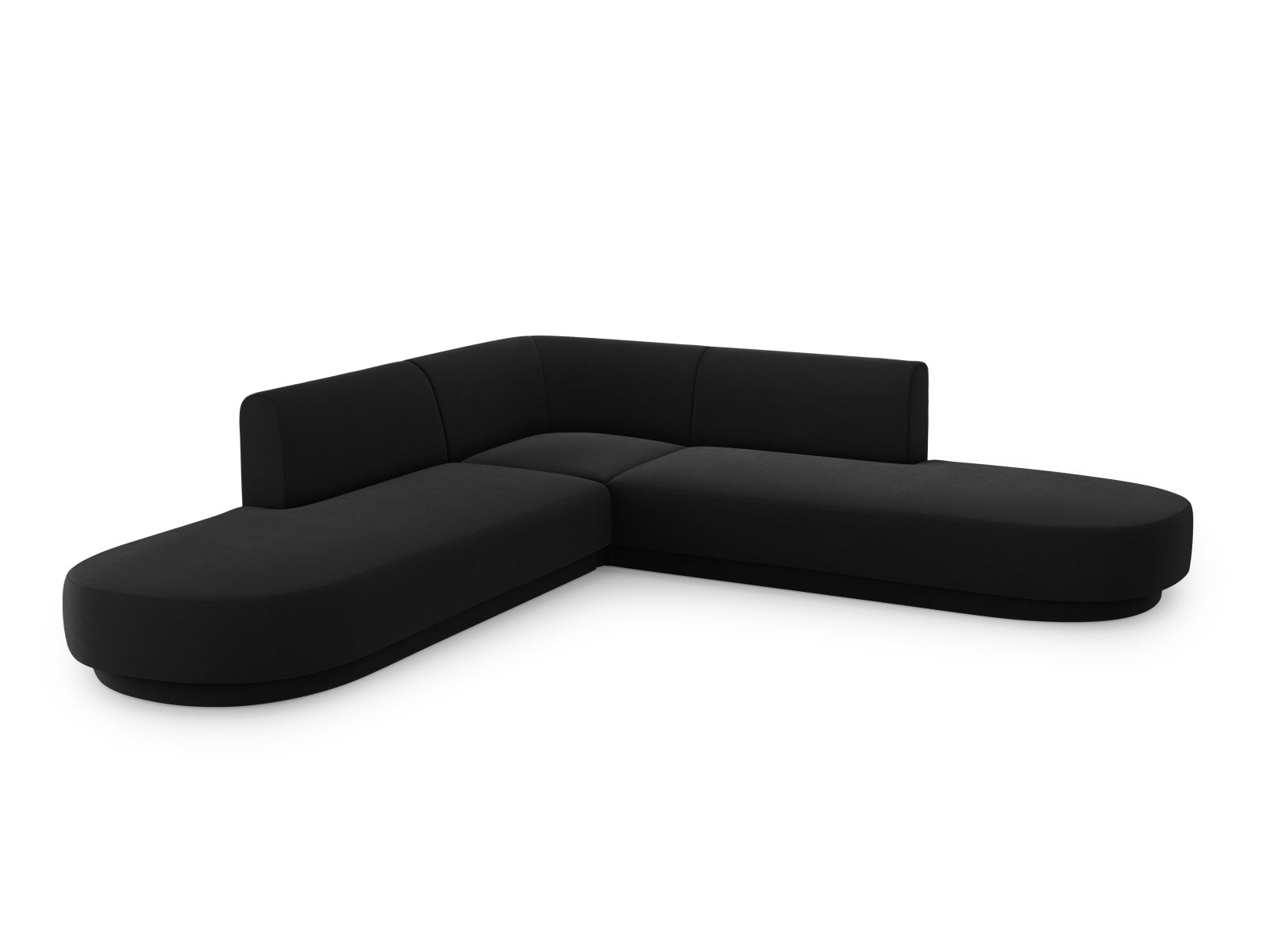 Miley Velour Symmetrical Ecksofa 5 Sitzer in Black präsentiert im Onlineshop von KAQTU Design AG. Ecksofa ist von Micadoni
