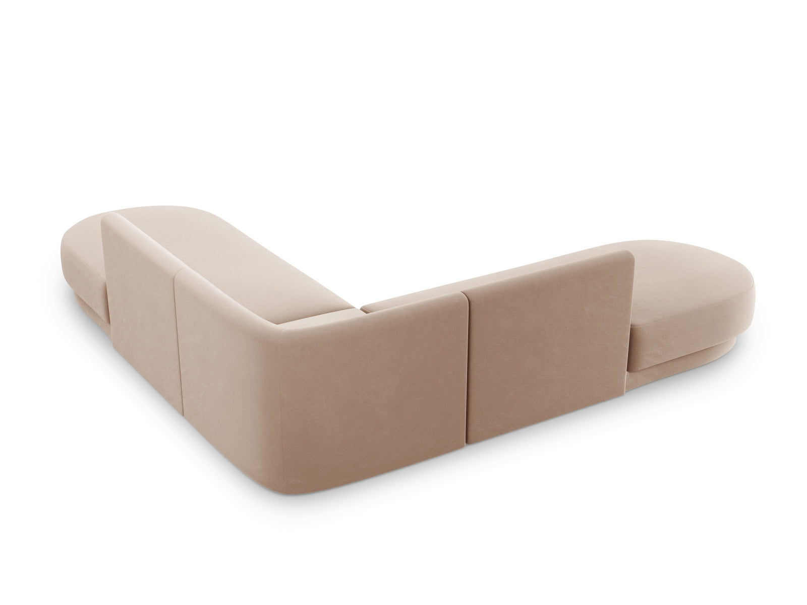 Miley Velour Symmetrical Ecksofa 5 Sitzer in Cappuccino präsentiert im Onlineshop von KAQTU Design AG. Ecksofa ist von Micadoni