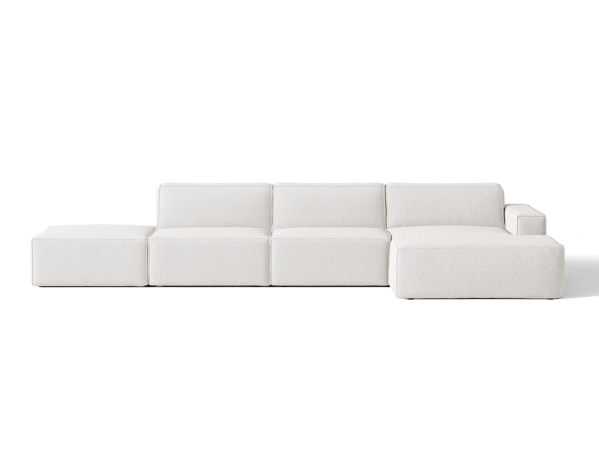 Jodie Boucle modulares Ecksofa rechts 5 Sitzer in White-Baloo präsentiert im Onlineshop von KAQTU Design AG. L-Sofa rechts ist von Micadoni