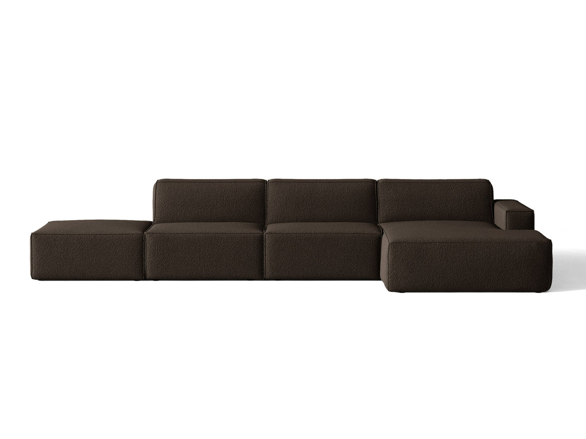 Jodie Boucle modulares Ecksofa rechts 5 Sitzer in Brown-Baloo präsentiert im Onlineshop von KAQTU Design AG. L-Sofa rechts ist von Micadoni
