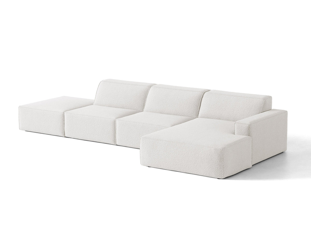 Jodie Boucle modulares Ecksofa rechts 5 Sitzer in White-Baloo präsentiert im Onlineshop von KAQTU Design AG. L-Sofa rechts ist von Micadoni