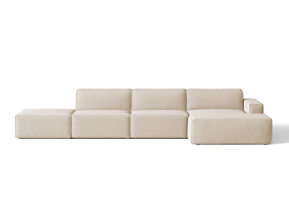 Jodie Boucle modulares Ecksofa rechts 5 Sitzer in Beige-Baloo präsentiert im Onlineshop von KAQTU Design AG. L-Sofa rechts ist von Micadoni