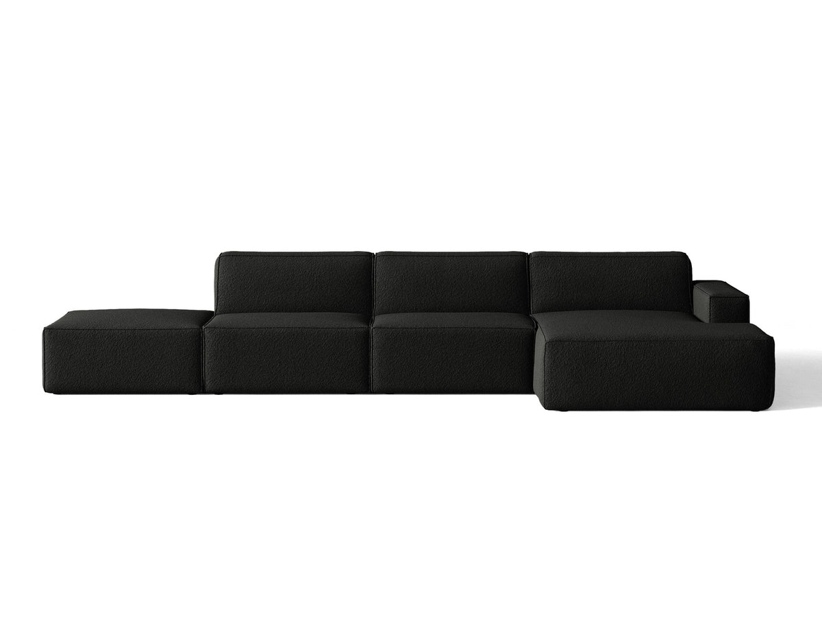 Jodie Boucle modulares Ecksofa rechts 5 Sitzer in Black-Baloo präsentiert im Onlineshop von KAQTU Design AG. L-Sofa rechts ist von Micadoni