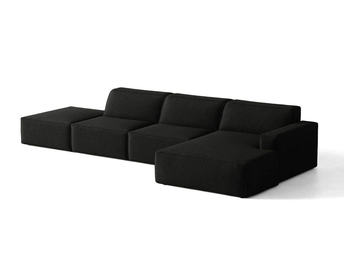 Jodie Boucle modulares Ecksofa rechts 5 Sitzer in Black-Baloo präsentiert im Onlineshop von KAQTU Design AG. L-Sofa rechts ist von Micadoni
