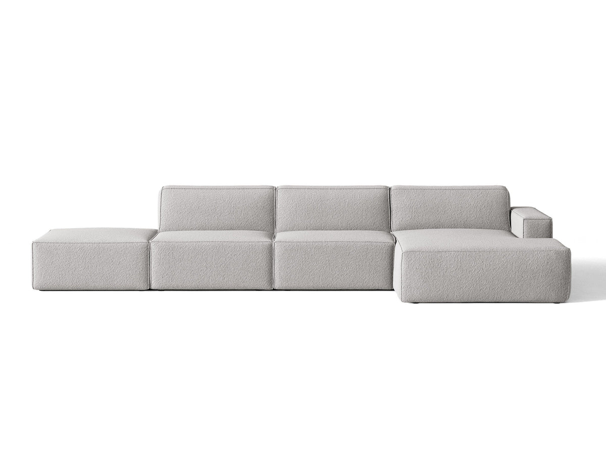 Jodie Boucle modulares Ecksofa rechts 5 Sitzer in Light Grey-Baloo präsentiert im Onlineshop von KAQTU Design AG. L-Sofa rechts ist von Micadoni