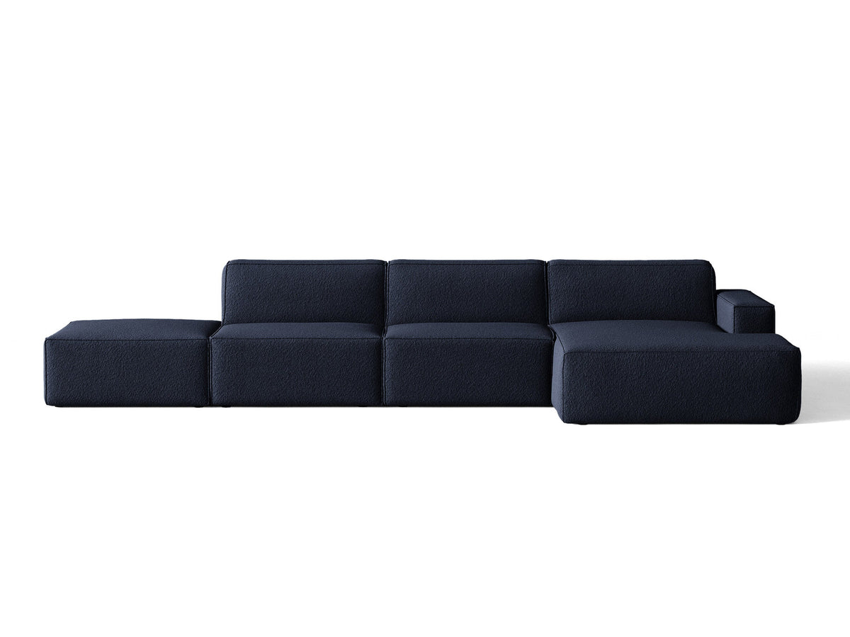 Jodie Boucle modulares Ecksofa rechts 5 Sitzer in Dark Blue-Baloo präsentiert im Onlineshop von KAQTU Design AG. L-Sofa rechts ist von Micadoni