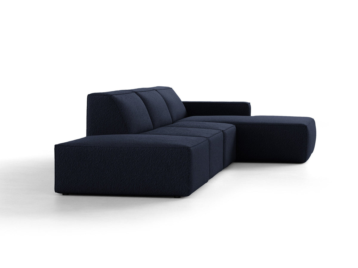 Jodie Boucle modulares Ecksofa rechts 5 Sitzer in Dark Blue-Baloo präsentiert im Onlineshop von KAQTU Design AG. L-Sofa rechts ist von Micadoni