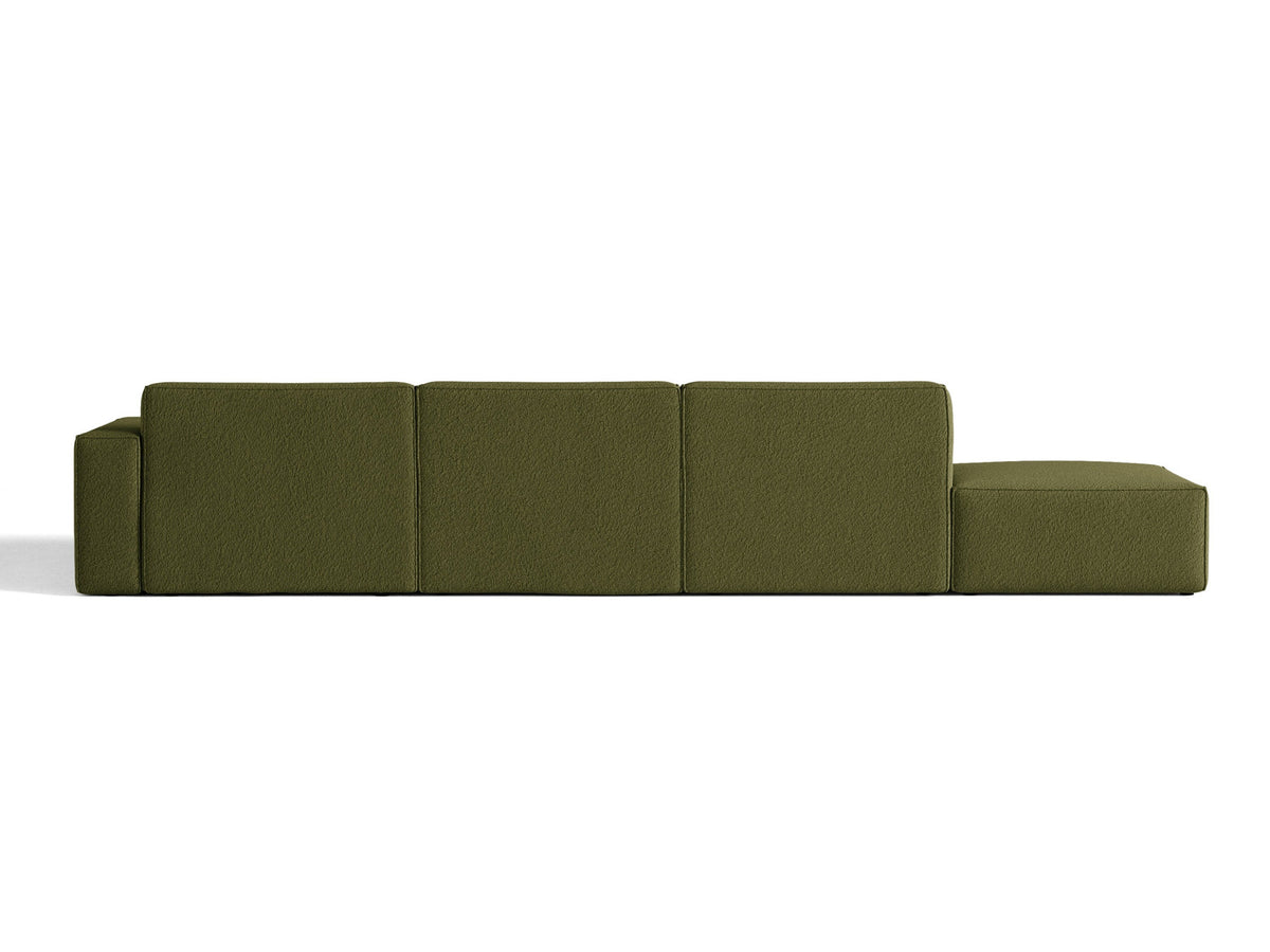 Jodie Boucle modulares Ecksofa rechts 5 Sitzer in Dark Olive Green-Baloo präsentiert im Onlineshop von KAQTU Design AG. L-Sofa rechts ist von Micadoni