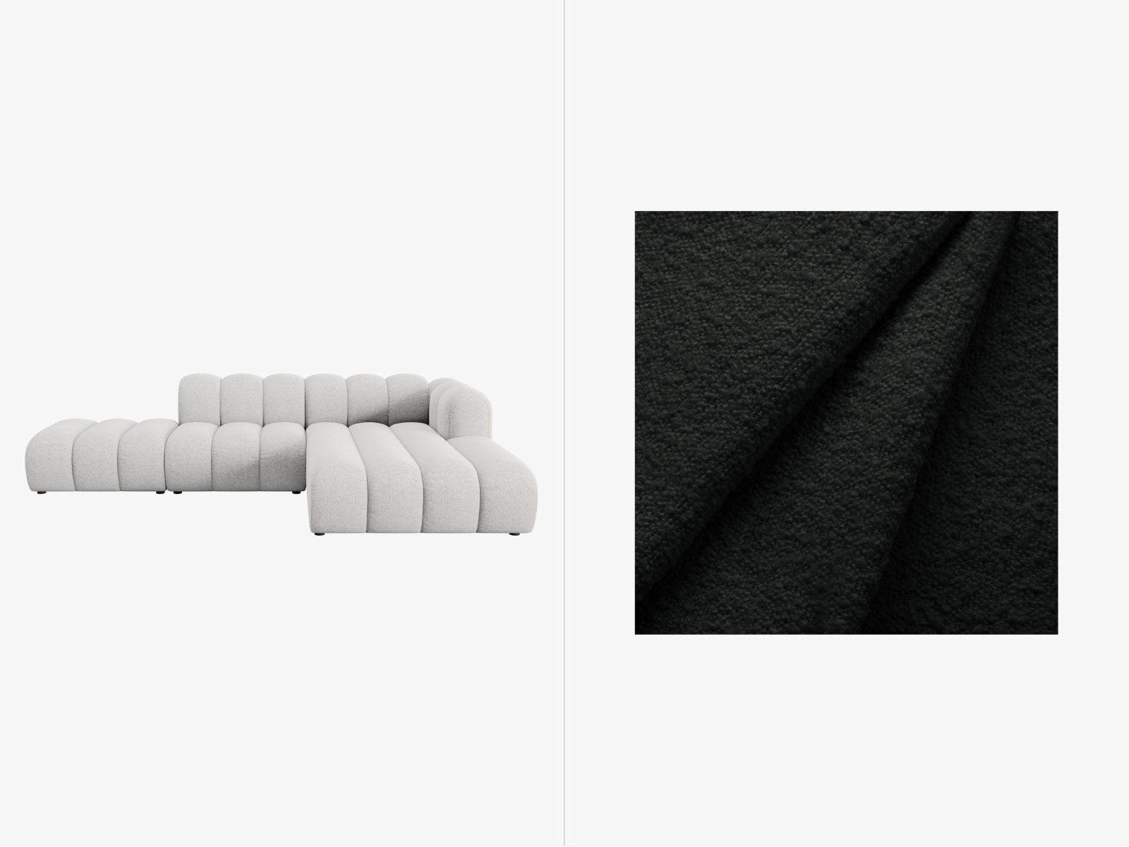 Lupine Modulares Ecksofa open rechts 5 Sitzer in Black-Baloo präsentiert im Onlineshop von KAQTU Design AG. L-Sofa rechts ist von Micadoni