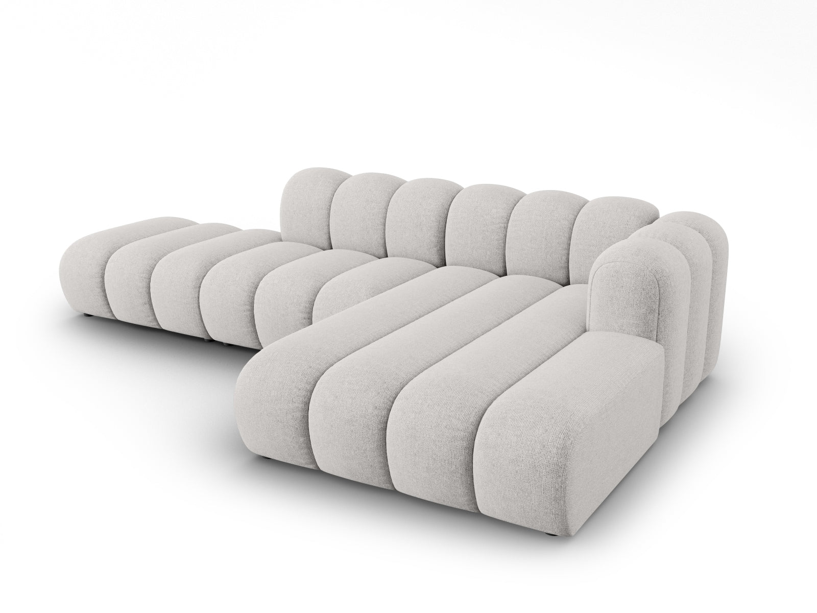 Lupine Modulares Ecksofa open rechts 5 Sitzer in Light Grey präsentiert im Onlineshop von KAQTU Design AG. L-Sofa rechts ist von Micadoni