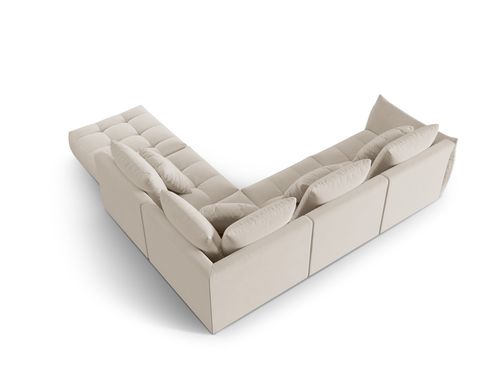 Erleben Sie das stilvolle Bloom Velour Ecksofa von Micadoni – ein 4-Sitzer im trendigen Boho-Design, perfekt für Ihr modernes Zuhause. Viele Farben verfügbar!