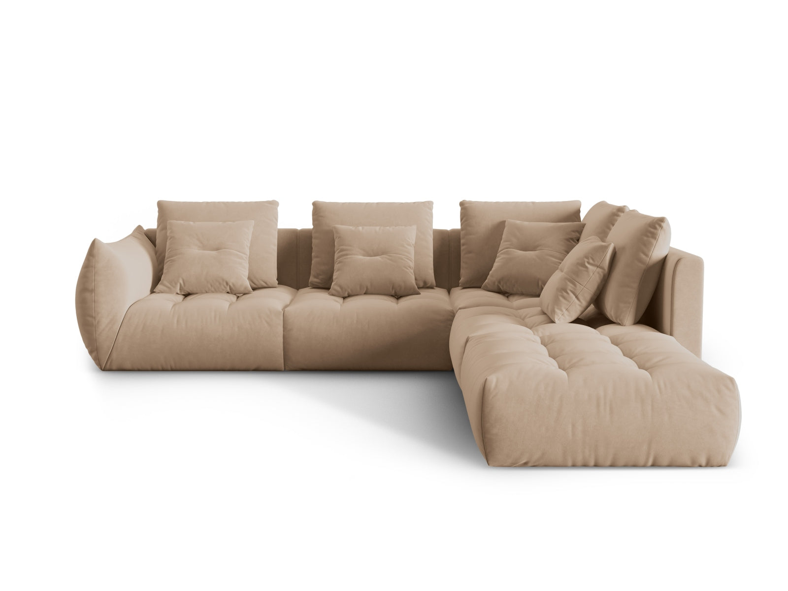 Bloom Velour Modular Ecksofa rechts 4 Sitzer in Sand präsentiert im Onlineshop von KAQTU Design AG. Ecksofa rechts ist von Micadoni