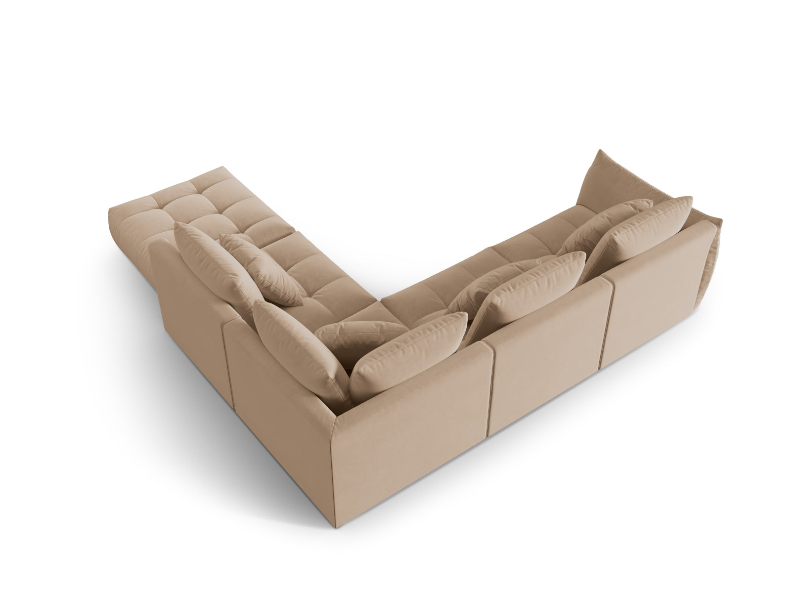 Erleben Sie das stilvolle Bloom Velour Ecksofa von Micadoni – ein 4-Sitzer im trendigen Boho-Design, perfekt für Ihr modernes Zuhause. Viele Farben verfügbar!