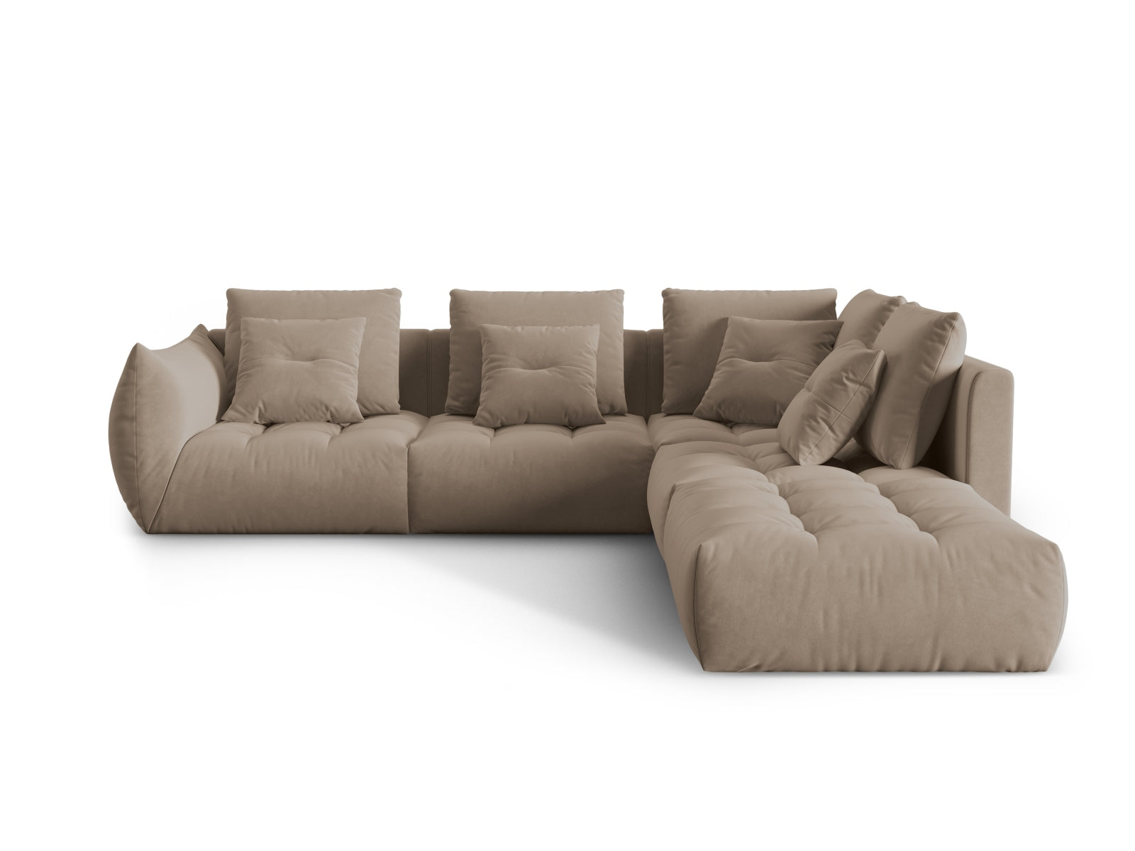 Bloom Velour Modular Ecksofa rechts 4 Sitzer in Light Brown präsentiert im Onlineshop von KAQTU Design AG. Ecksofa rechts ist von Micadoni