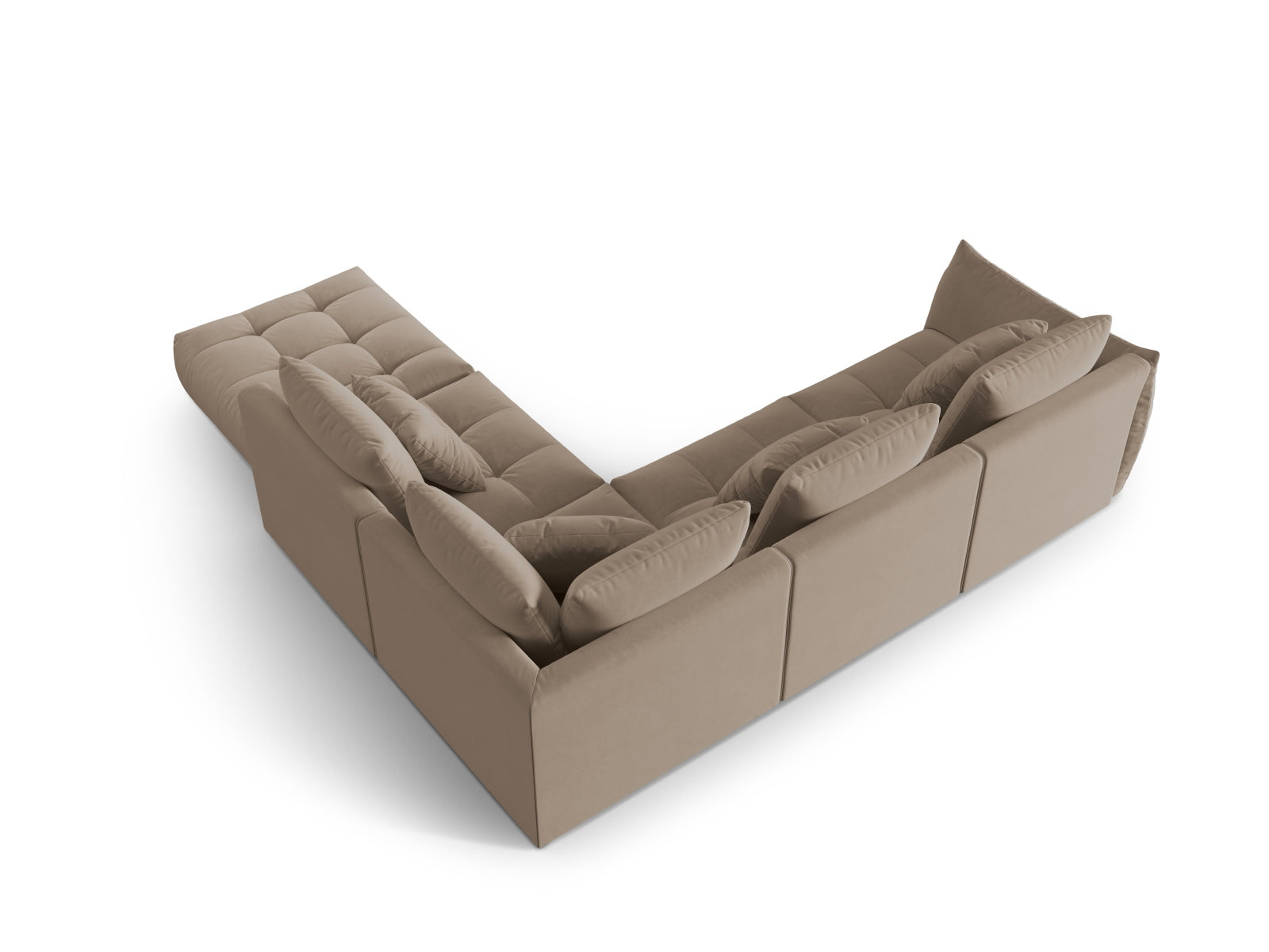 Erleben Sie das stilvolle Bloom Velour Ecksofa von Micadoni – ein 4-Sitzer im trendigen Boho-Design, perfekt für Ihr modernes Zuhause. Viele Farben verfügbar!