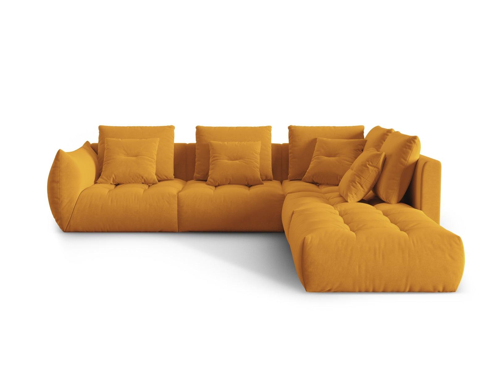 Bloom Velour Modular Ecksofa rechts 4 Sitzer in Yellow präsentiert im Onlineshop von KAQTU Design AG. Ecksofa rechts ist von Micadoni