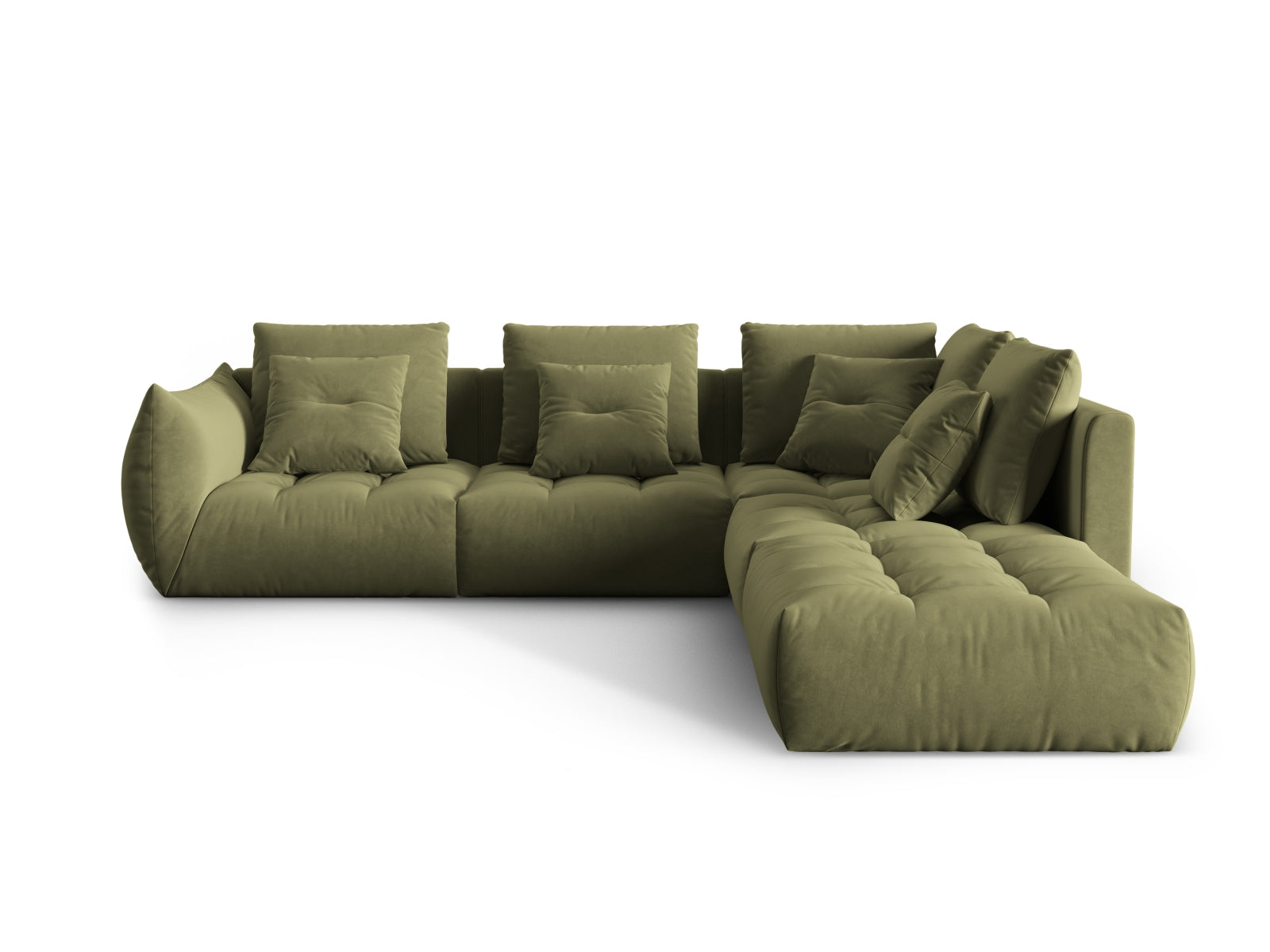 Bloom Velour Modular Ecksofa rechts 4 Sitzer in Light Green präsentiert im Onlineshop von KAQTU Design AG. Ecksofa rechts ist von Micadoni