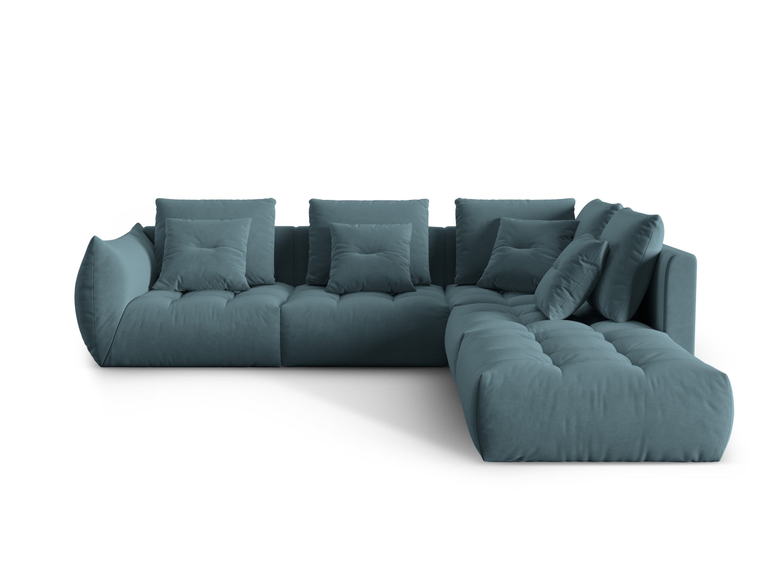Bloom Velour Modular Ecksofa rechts 4 Sitzer in Pastel Blue präsentiert im Onlineshop von KAQTU Design AG. Ecksofa rechts ist von Micadoni