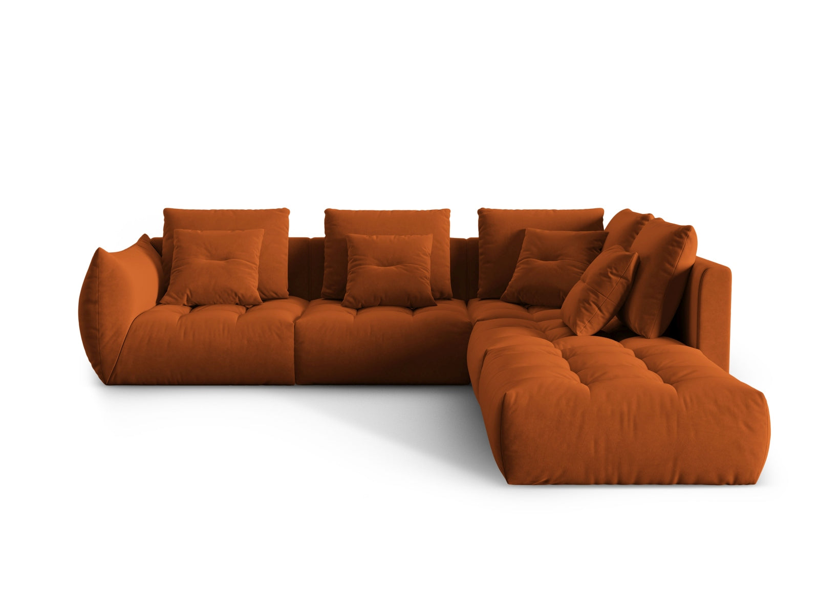 Bloom Velour Modular Ecksofa rechts 4 Sitzer in Terracotta präsentiert im Onlineshop von KAQTU Design AG. Ecksofa rechts ist von Micadoni