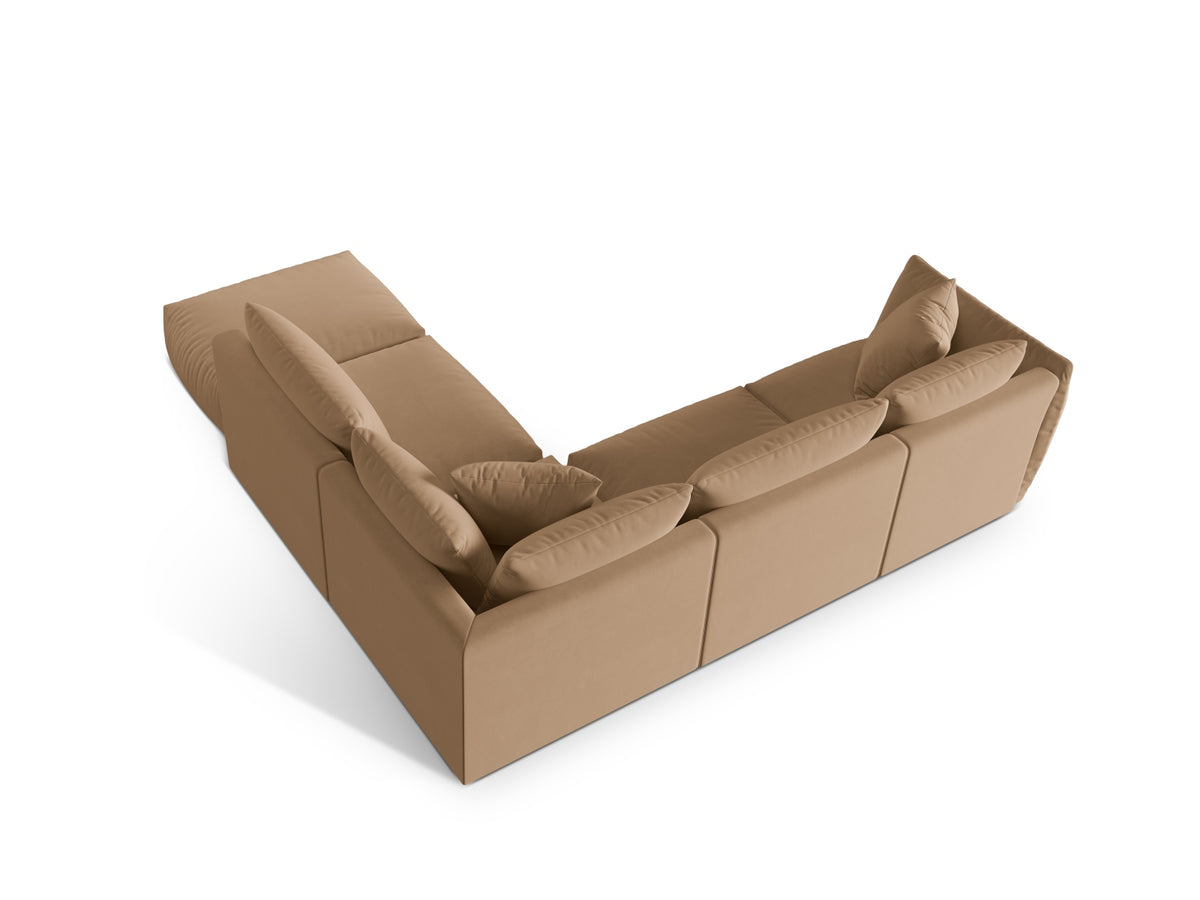 Chris Velour Modular Ecksofa rechts 4 Sitzer in Sand-Casino präsentiert im Onlineshop von KAQTU Design AG. Ecksofa rechts ist von Micadoni