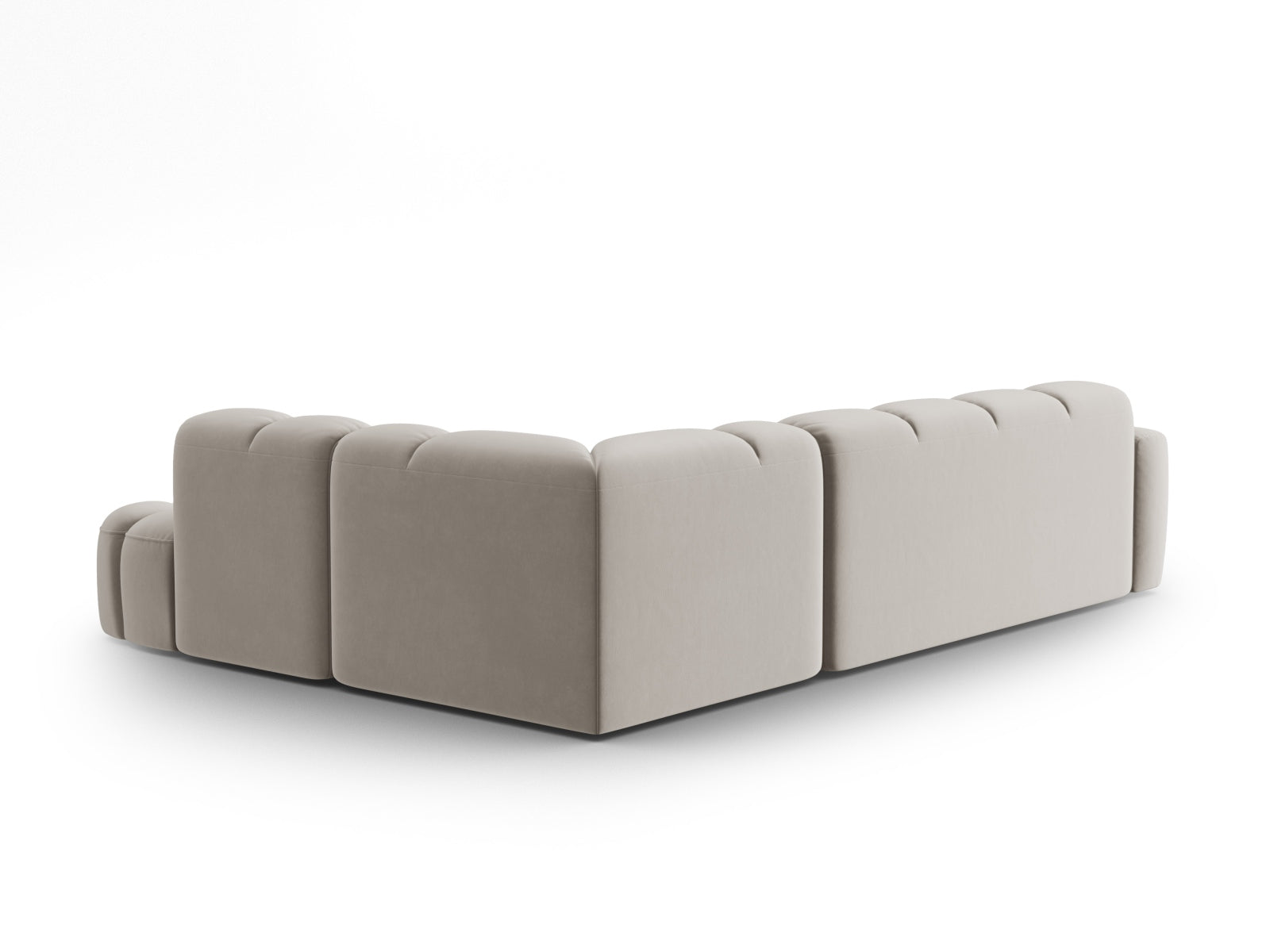 Lisa Velour Ecksofa rechts 5 Sitzer in Light Beige präsentiert im Onlineshop von KAQTU Design AG. Ecksofa rechts ist von Micadoni