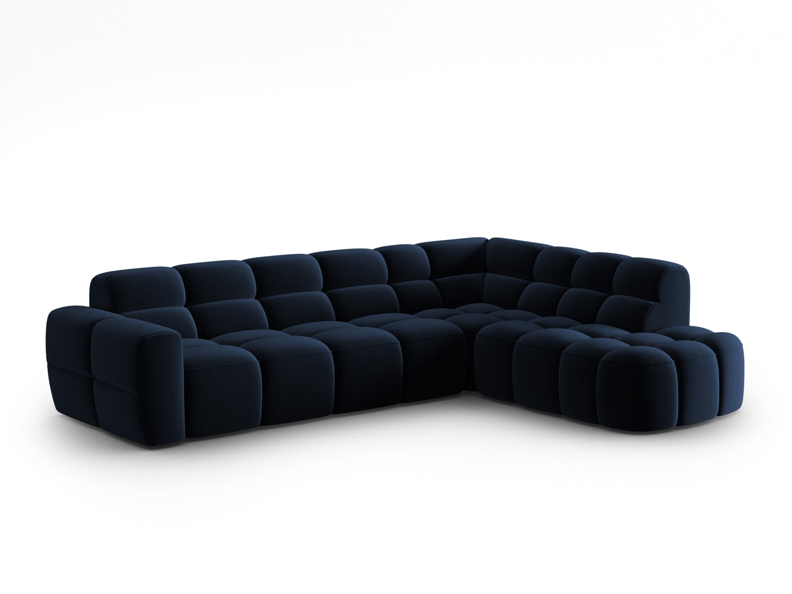 Lisa Velour Ecksofa rechts 5 Sitzer in Royal Blue präsentiert im Onlineshop von KAQTU Design AG. Ecksofa rechts ist von Micadoni