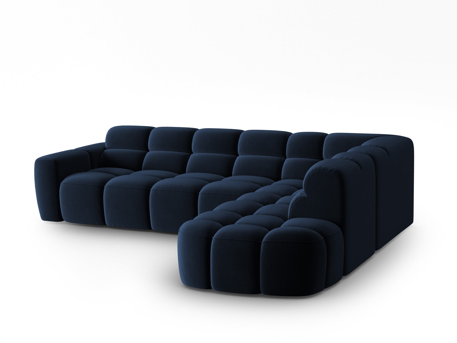 Lisa Velour Ecksofa rechts 5 Sitzer in Royal Blue präsentiert im Onlineshop von KAQTU Design AG. Ecksofa rechts ist von Micadoni