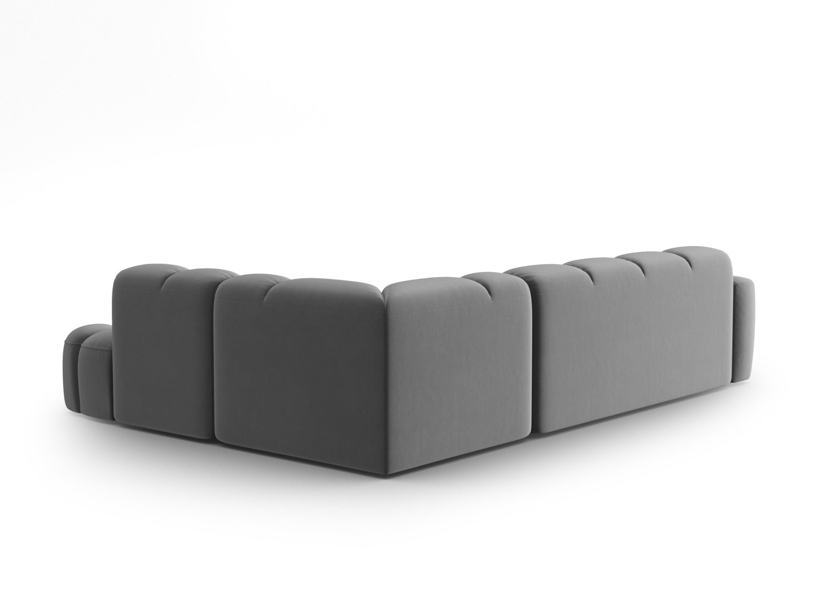 Lisa Velour Ecksofa rechts 5 Sitzer in Light Grey präsentiert im Onlineshop von KAQTU Design AG. Ecksofa rechts ist von Micadoni
